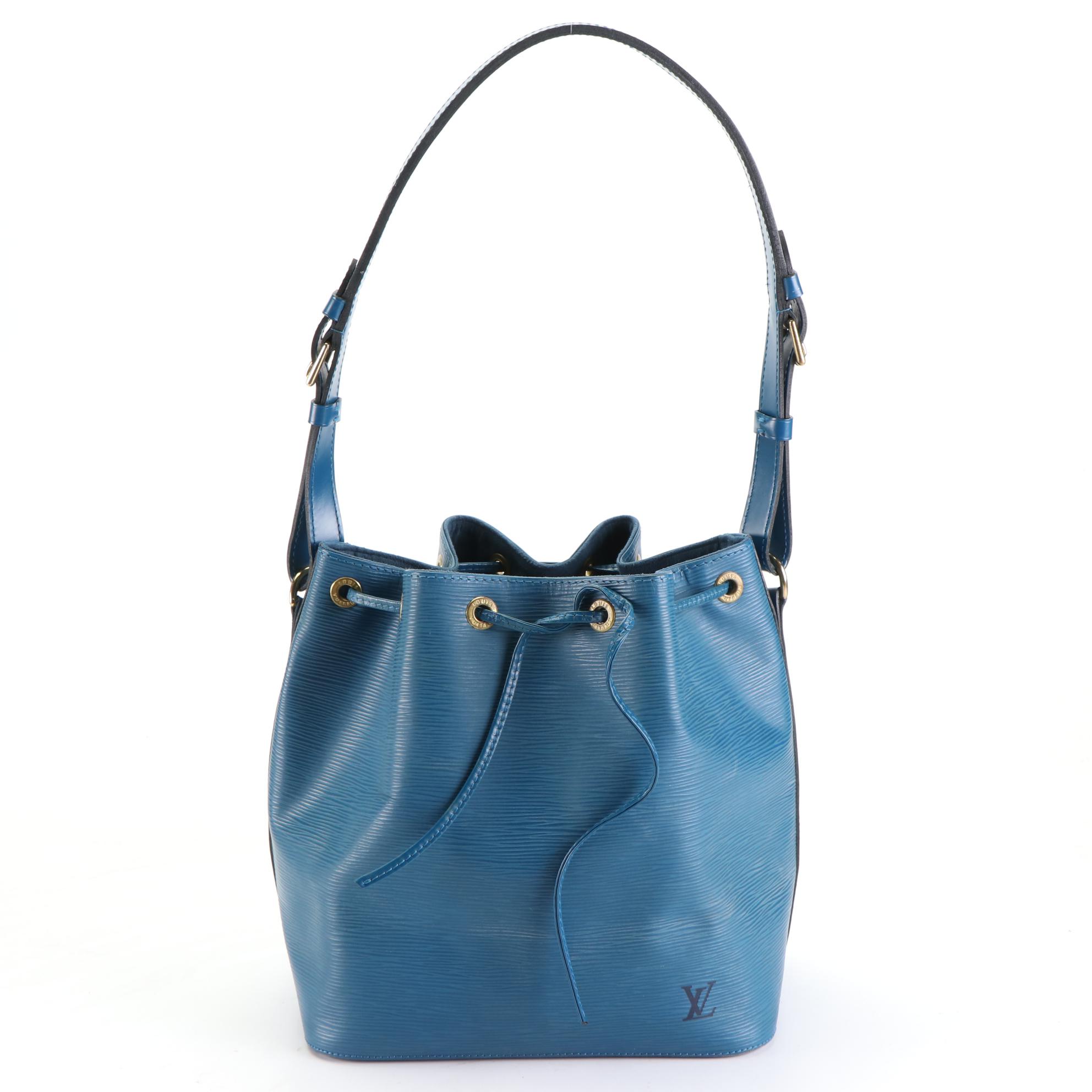 Louis Vuitton Petit Noé Bucket Bag in Toledo Blue Epi and Smooth Leather