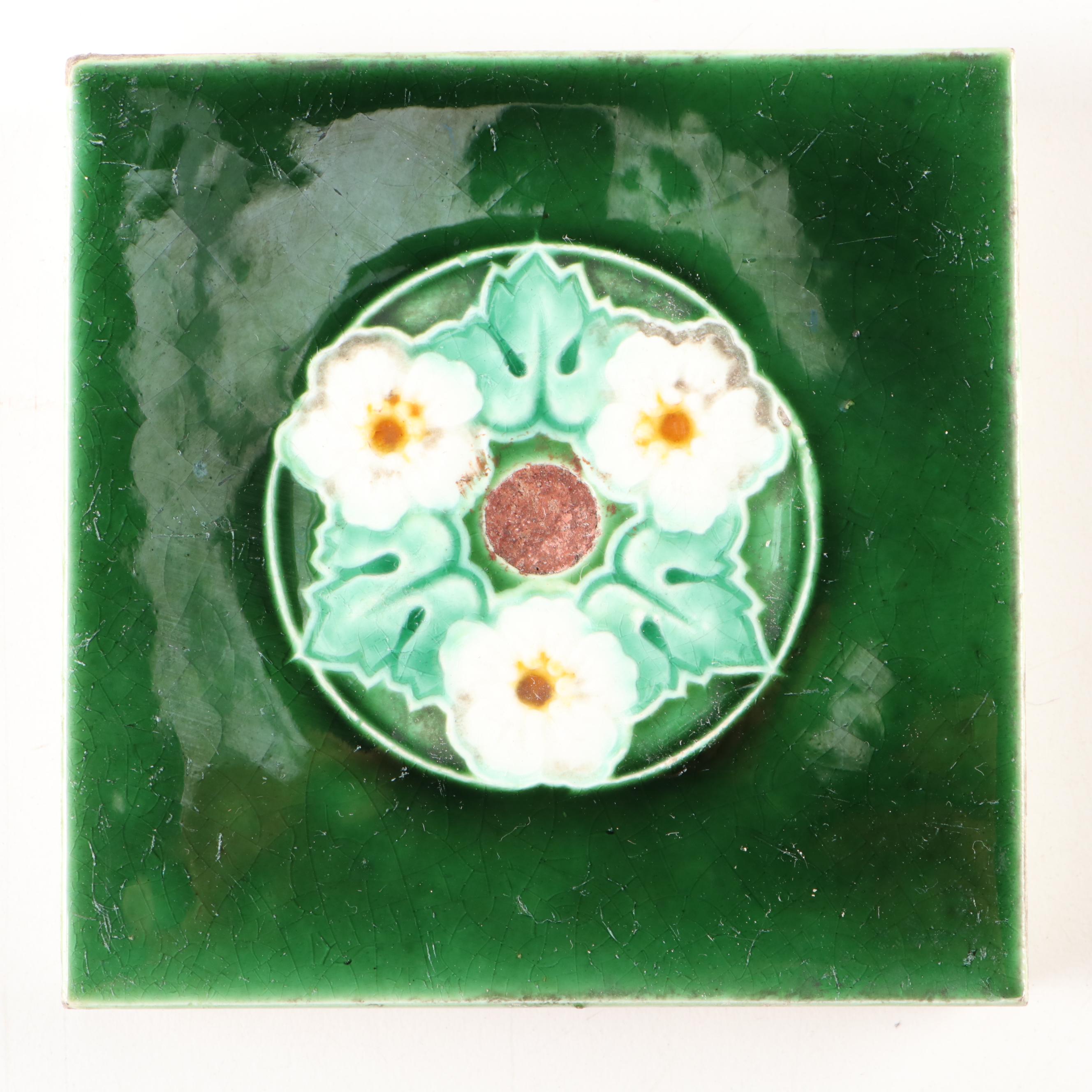 Boch Frères Keramis Green Floral High Gloss Ceramic Tiles