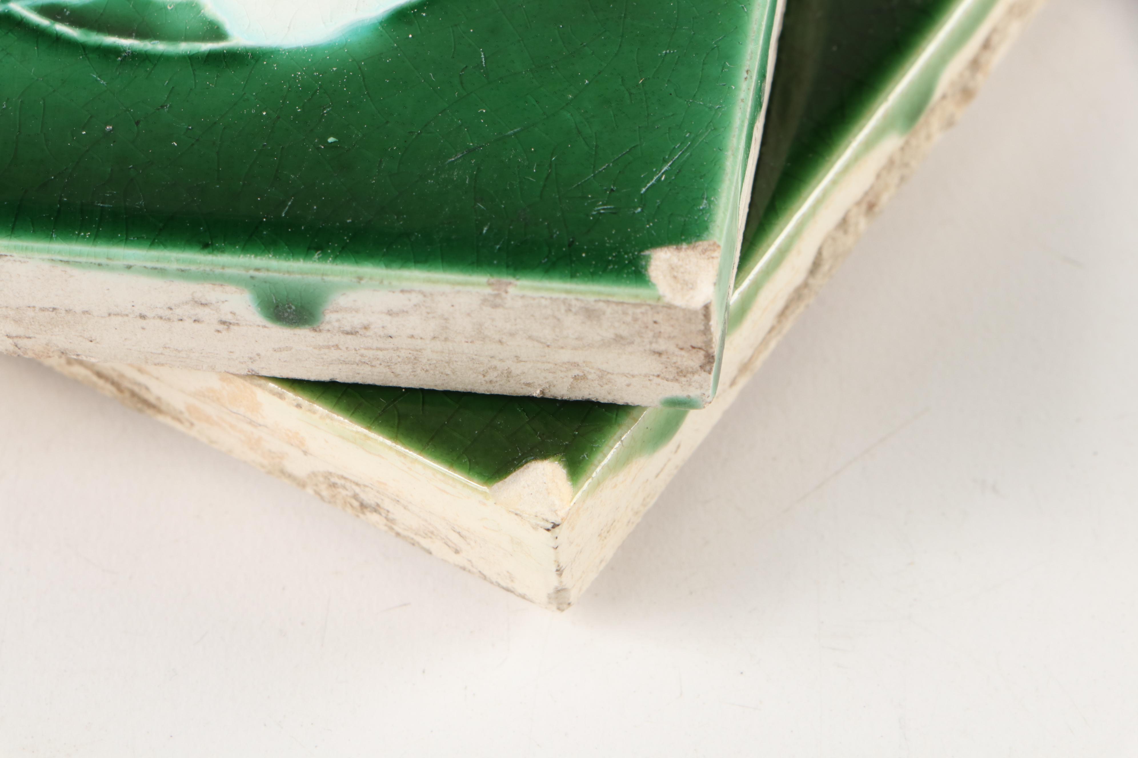 Boch Frères Keramis Green Floral High Gloss Ceramic Tiles