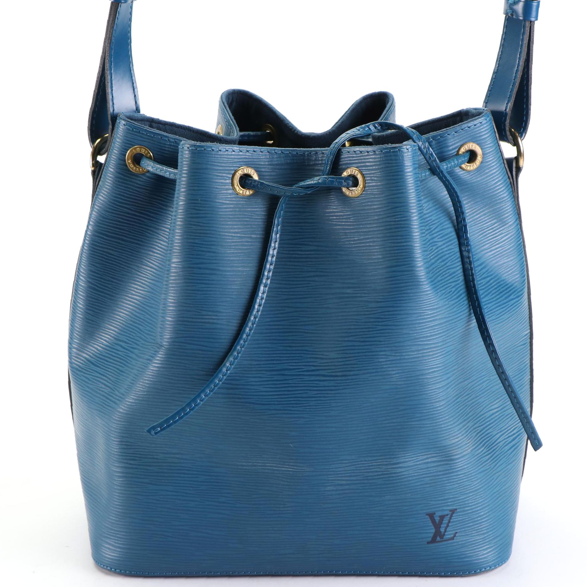 Louis Vuitton Petit Noé Bucket Bag in Toledo Blue Epi and Smooth Leather