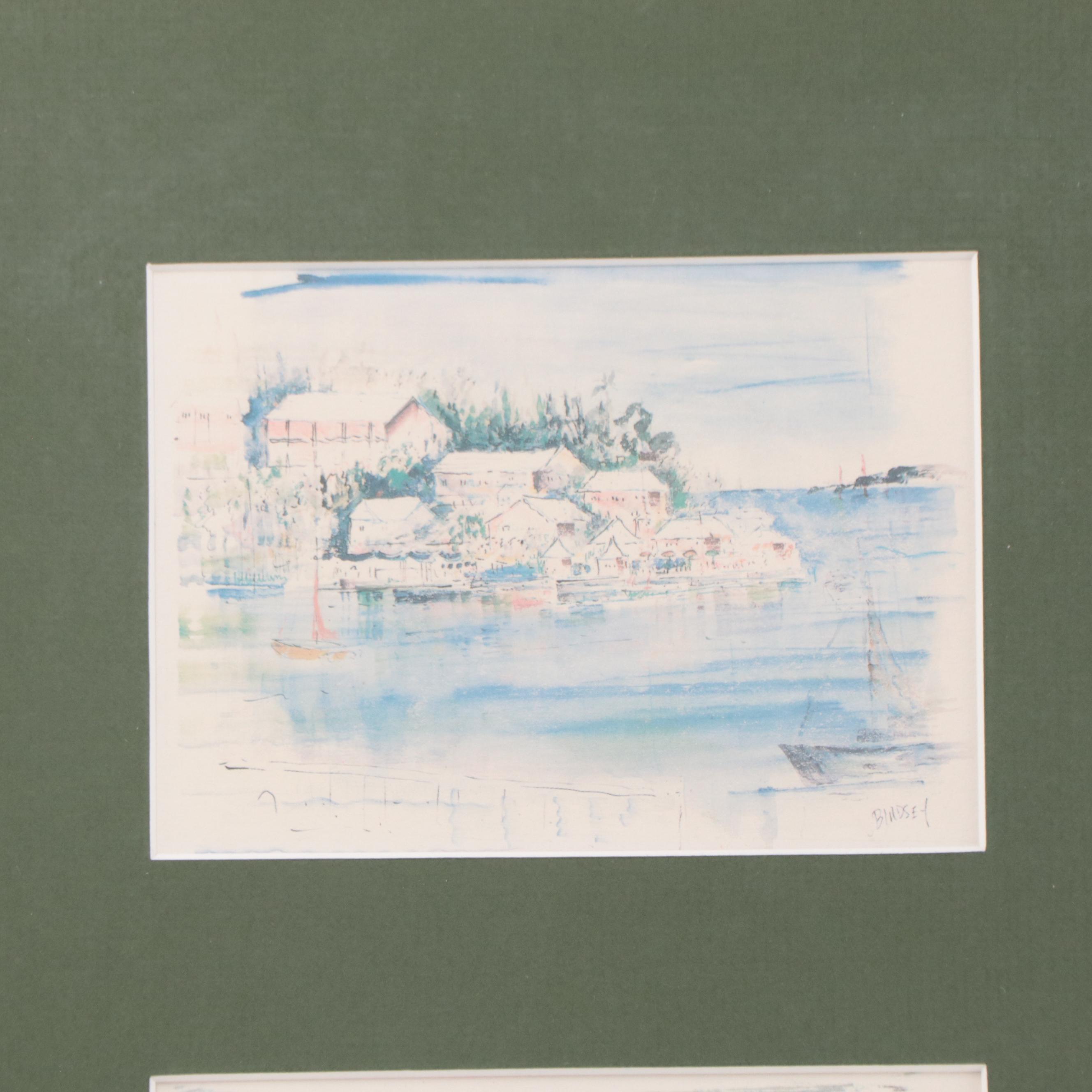 Offset Lithographs After Alfred Birdsey Including "Cottage In Paset"