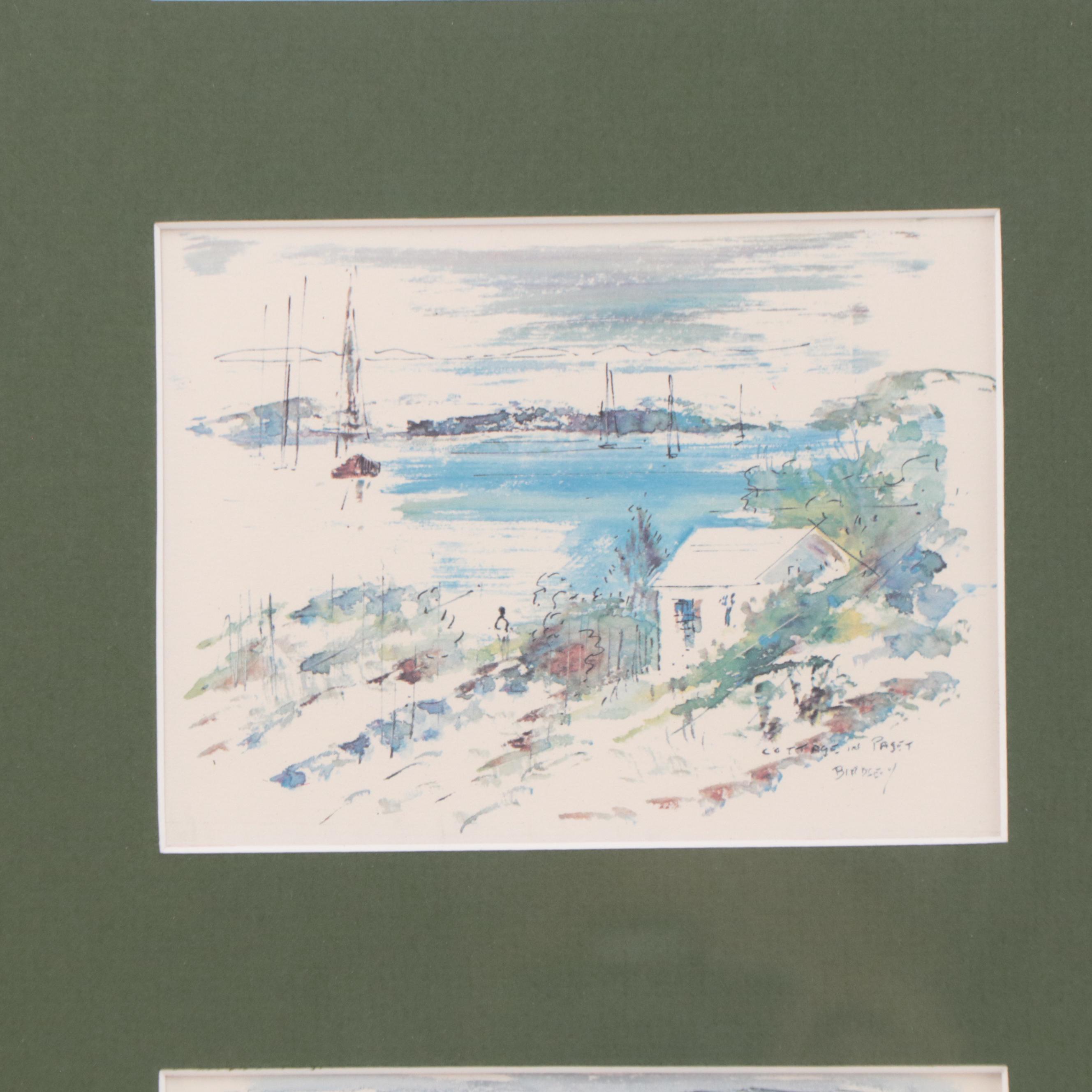 Offset Lithographs After Alfred Birdsey Including "Cottage In Paset"