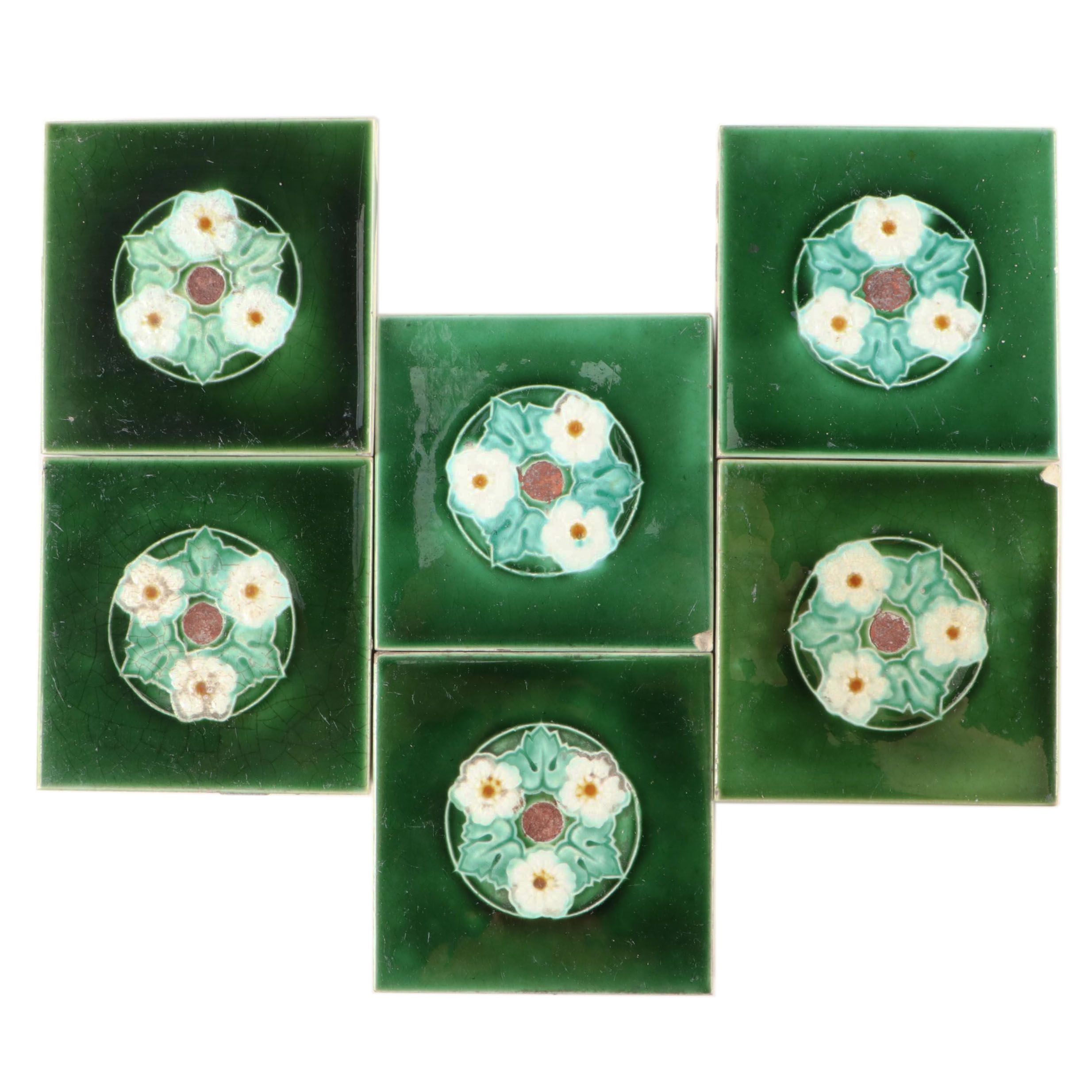 Boch Frères Keramis Green Floral High Gloss Ceramic Tiles