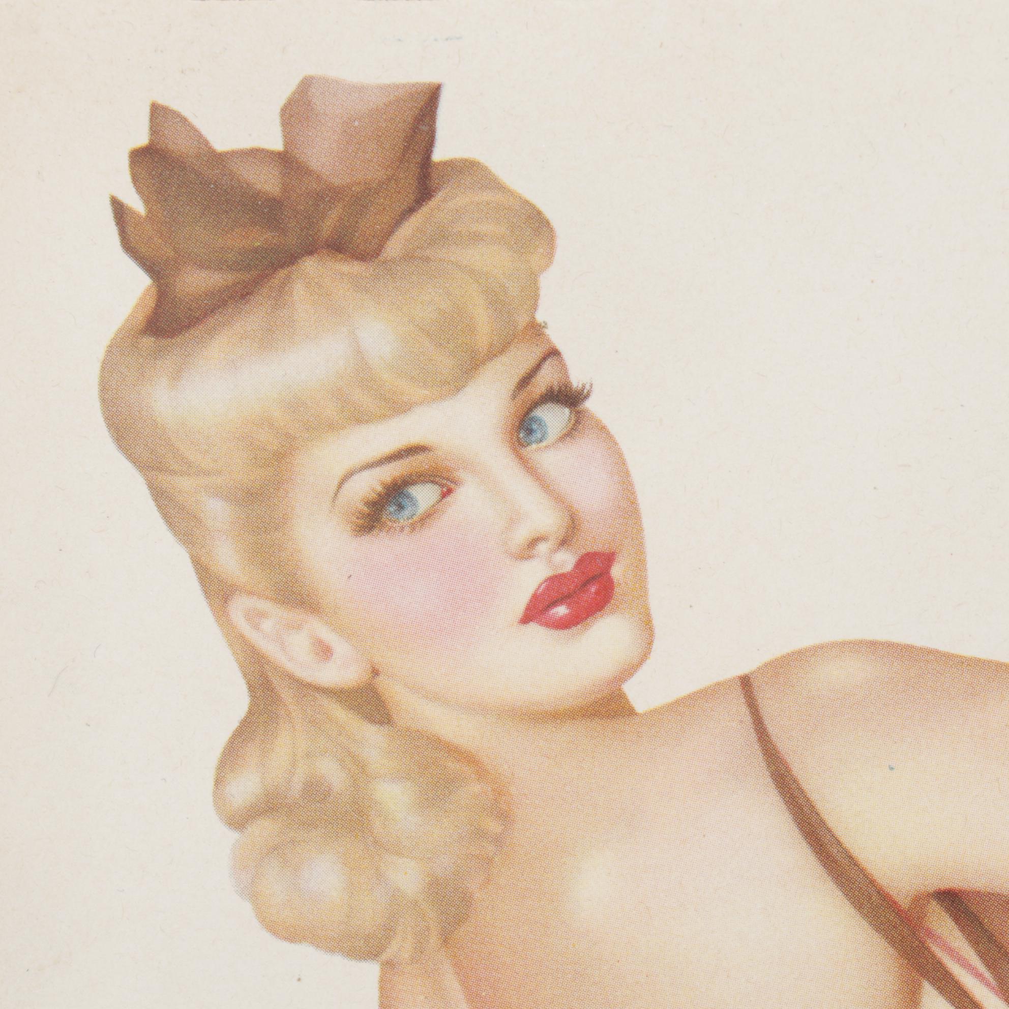 Pin-Up Girl Playing Cards and Vargas Calendar Page, Mid-20th Century