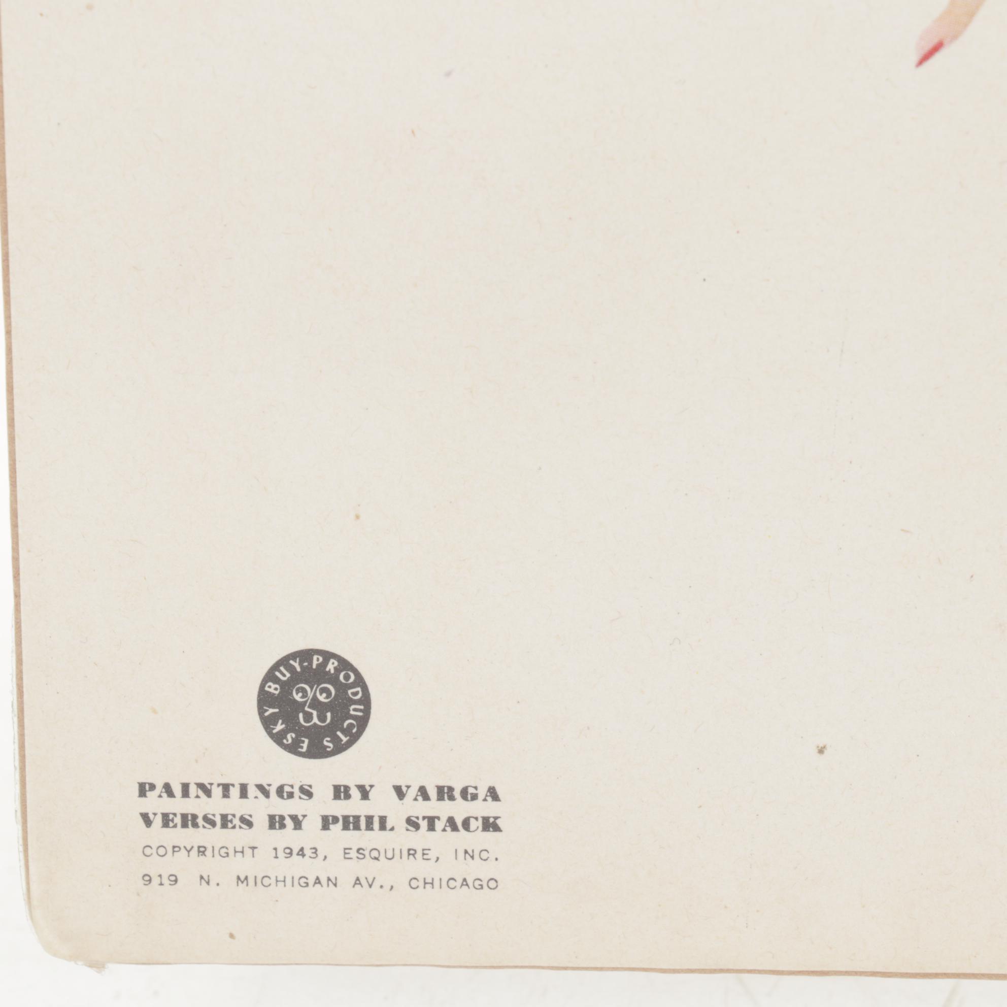 Pin-Up Girl Playing Cards and Vargas Calendar Page, Mid-20th Century