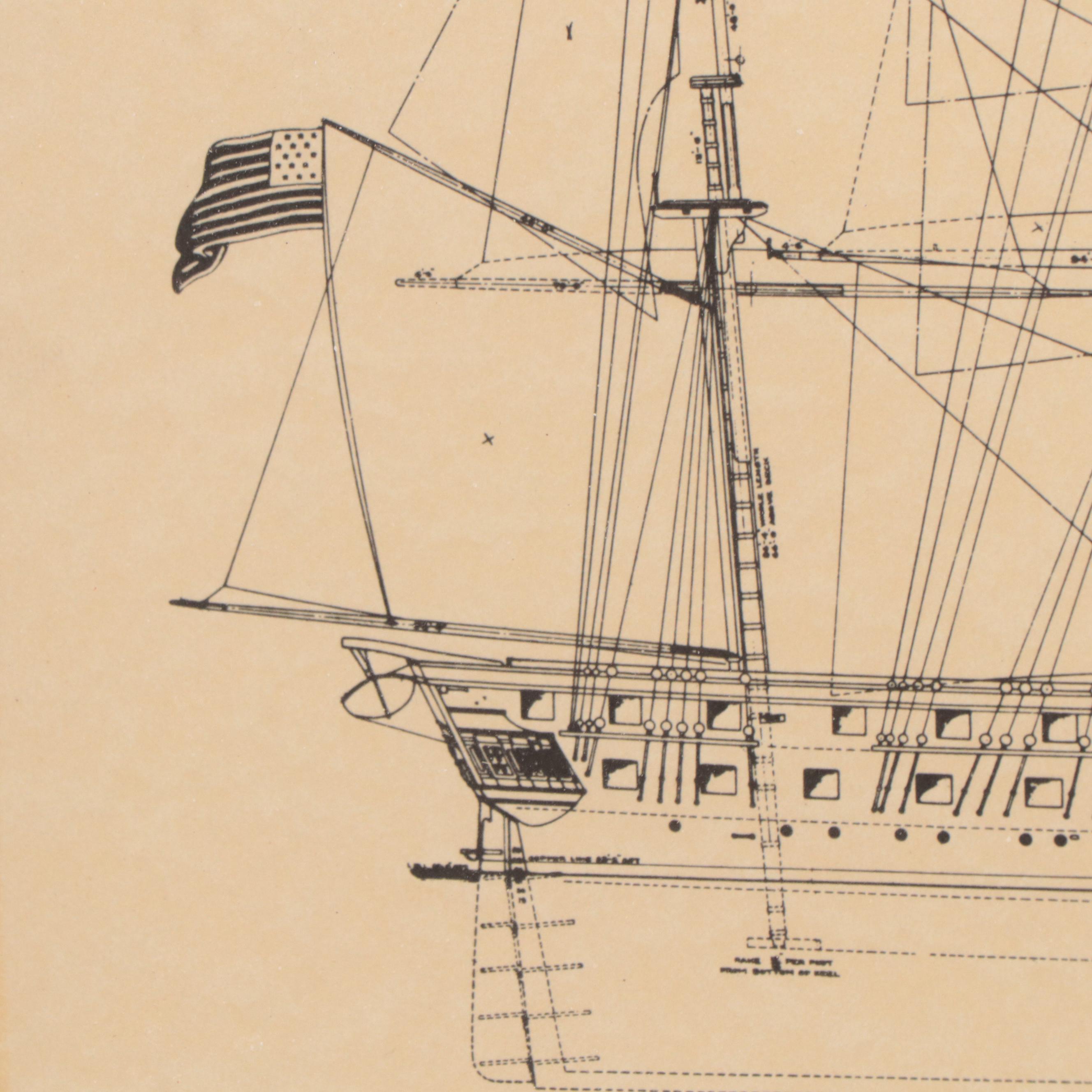 Lithograph of Ship "U.S. Frigate Constitution Sail Plan"