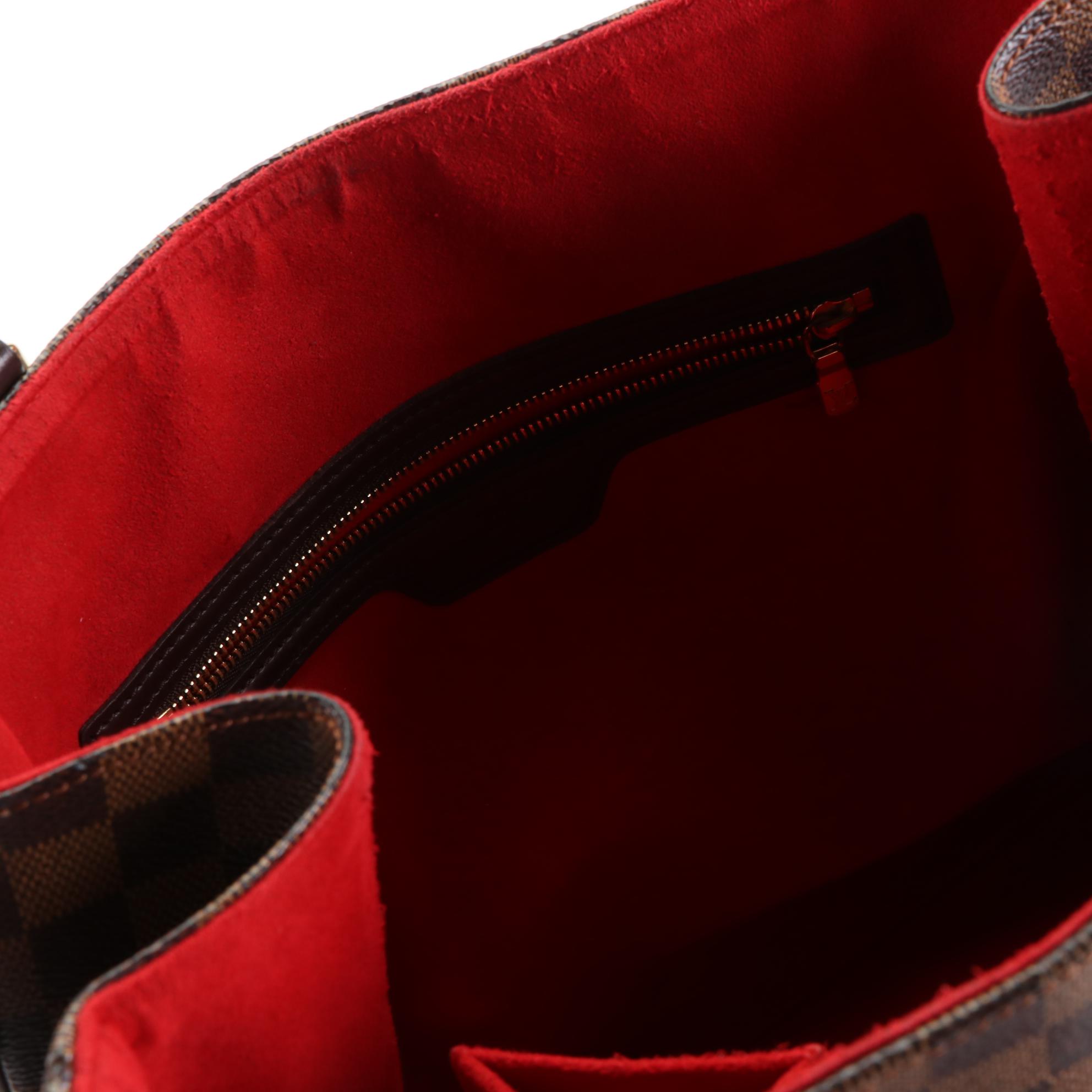 Louis Vuitton Uzès Tote in Damier Ebene Canvas with Leather Trim