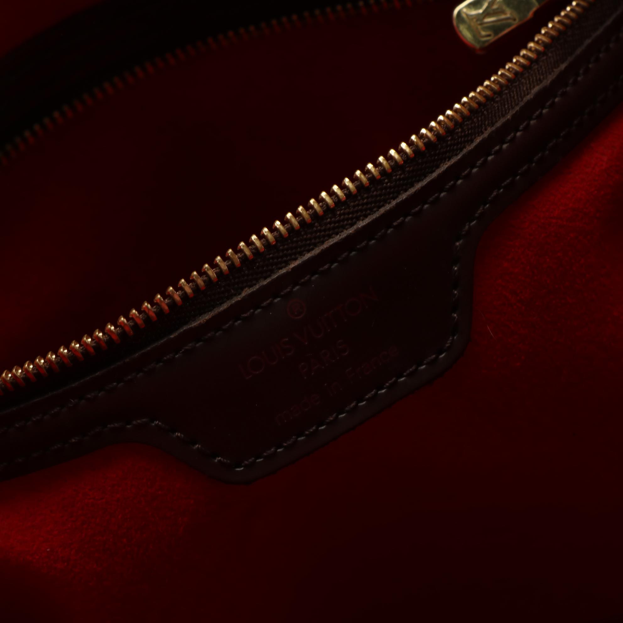 Louis Vuitton Uzès Tote in Damier Ebene Canvas with Leather Trim