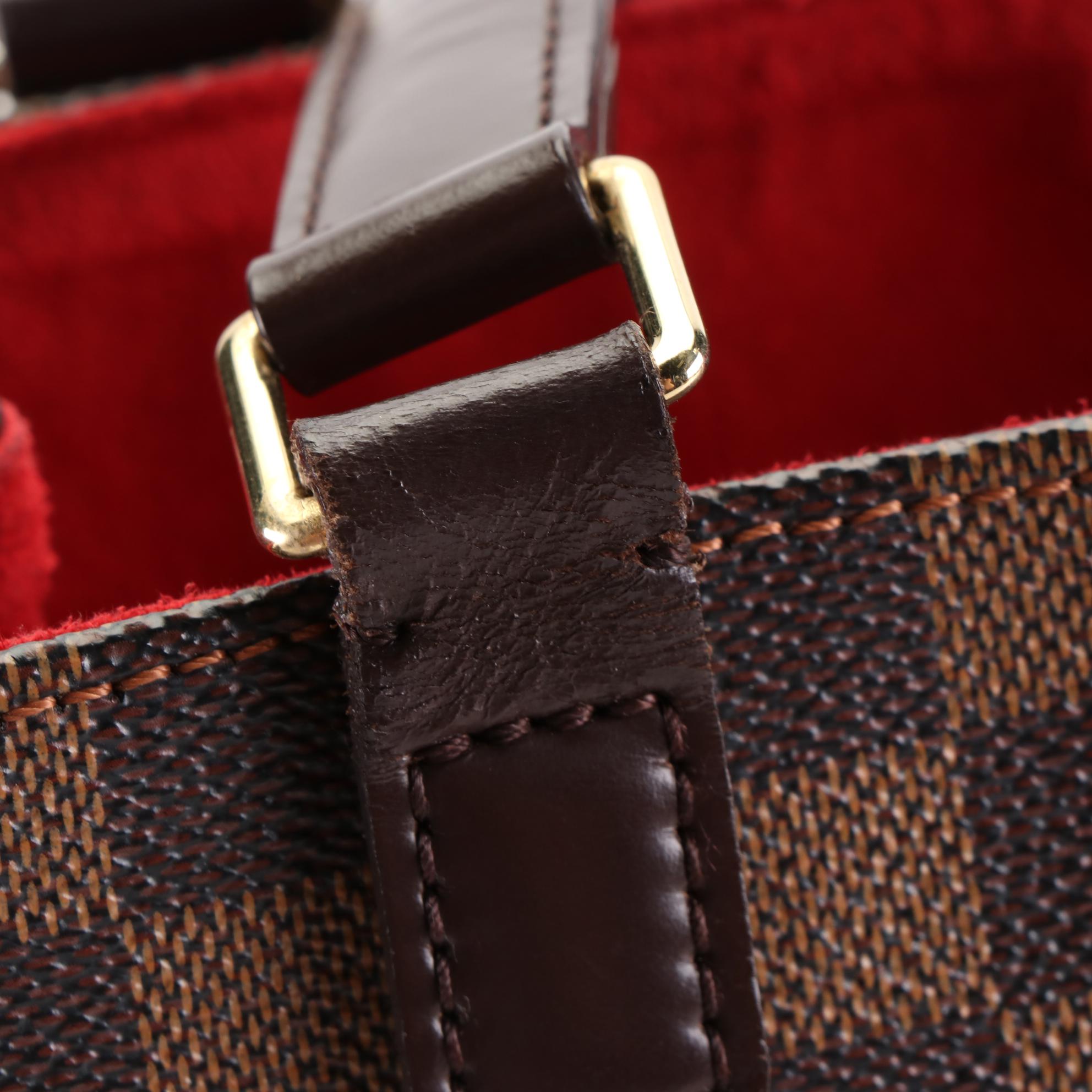 Louis Vuitton Uzès Tote in Damier Ebene Canvas with Leather Trim