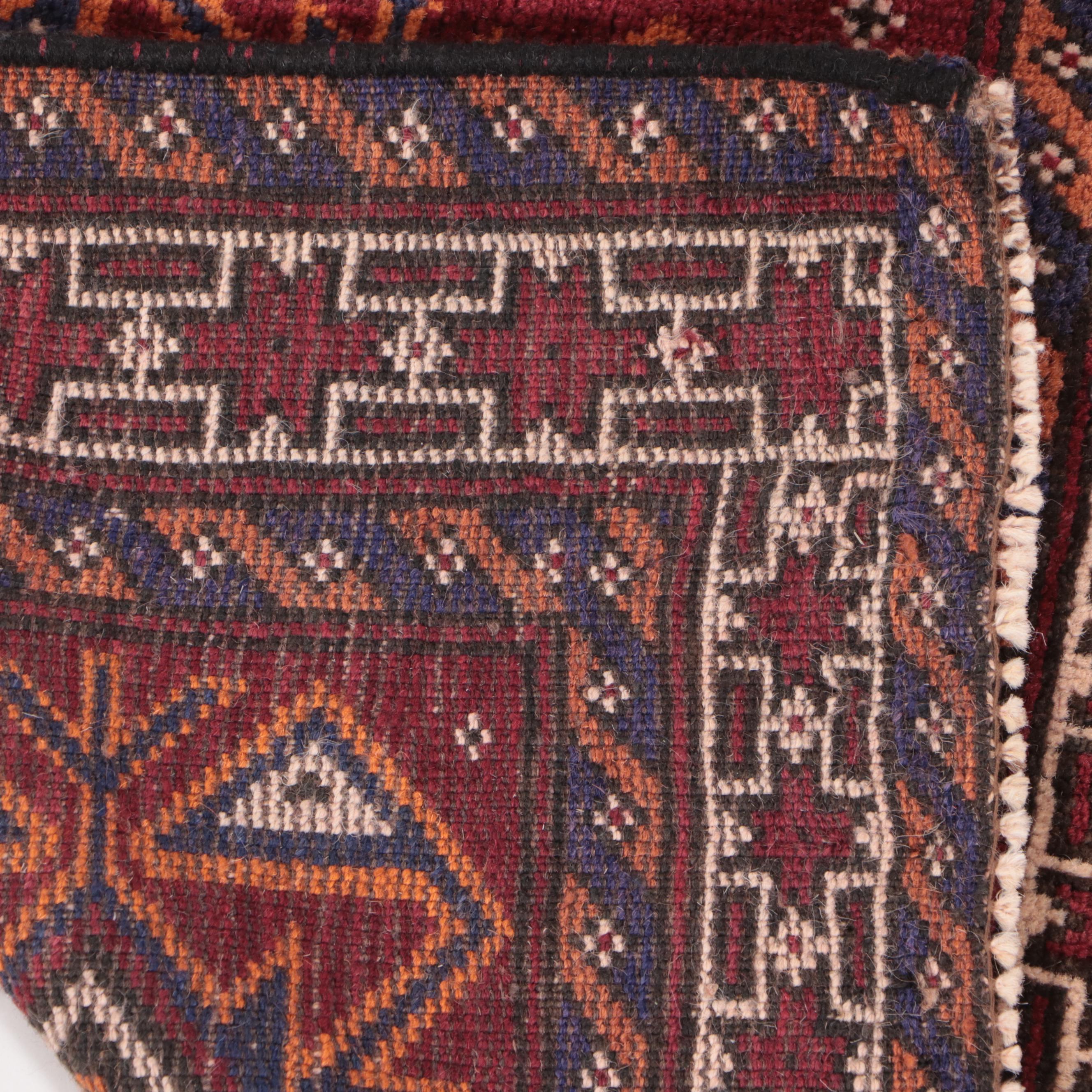 1'9 x 2'8 Hand-Knotted Afghan Baluch Accent Rug