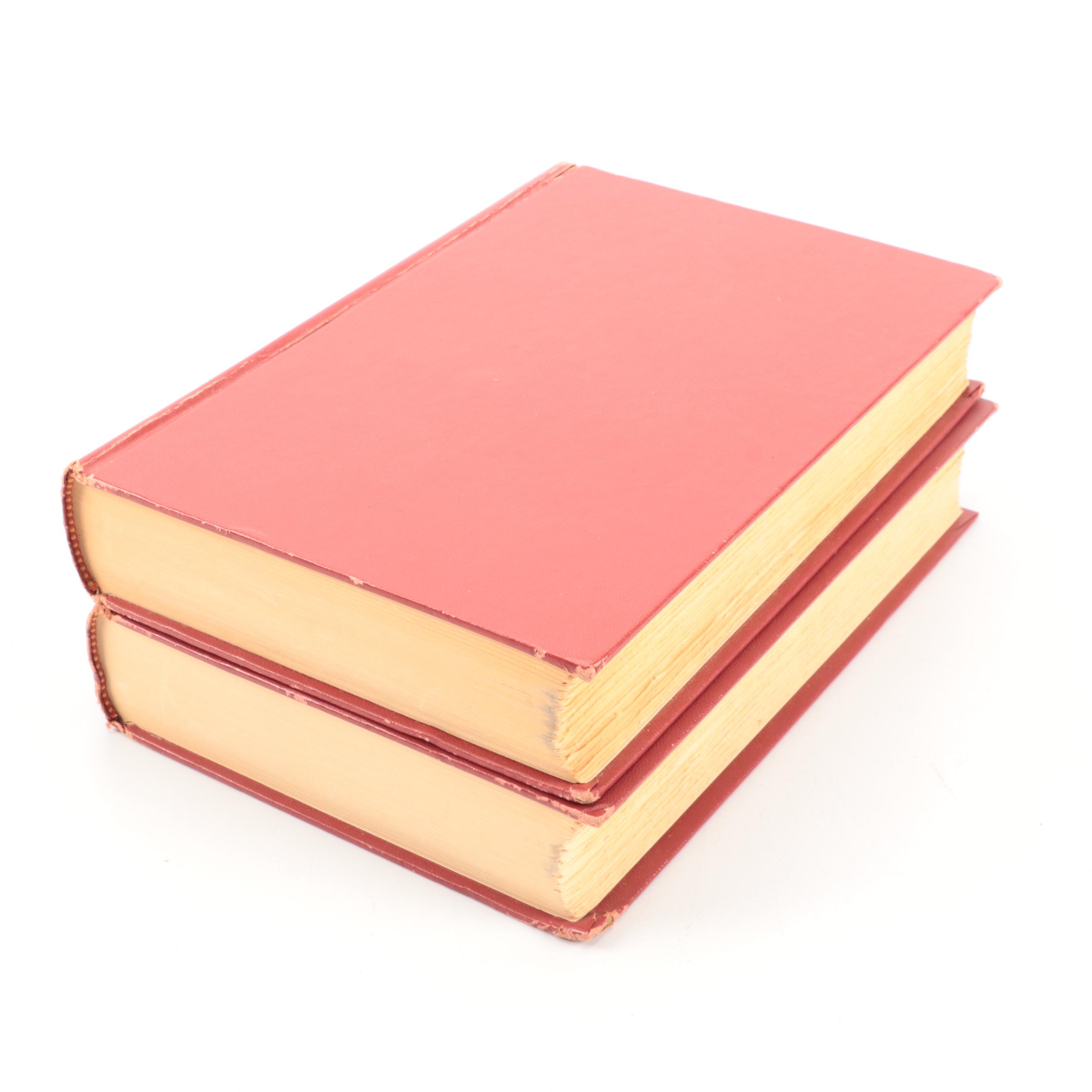 "The Outline of History" Two-Volume Set by H. G. Wells, Mid-20th Century