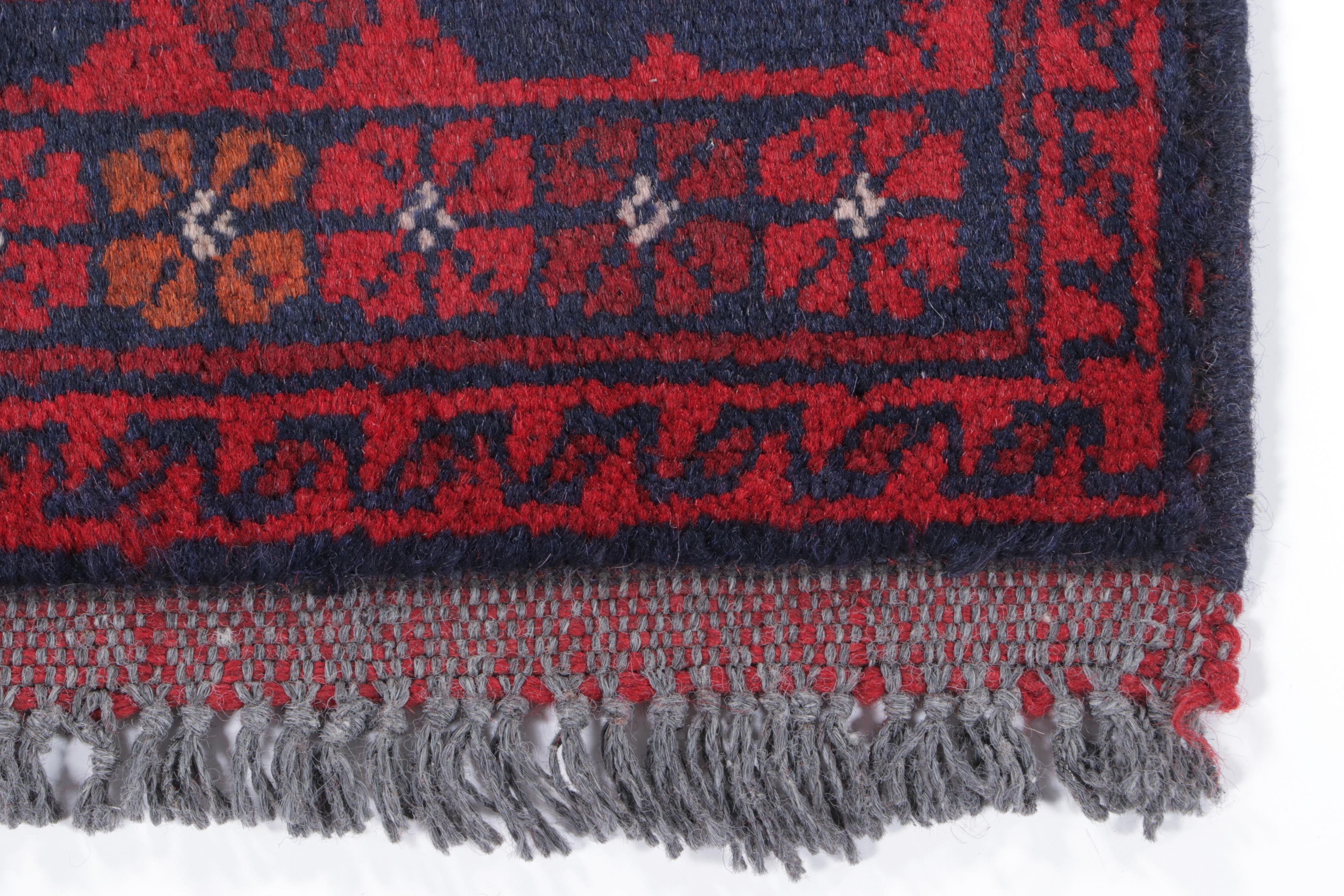 1'8 x 3'8 Hand-Knotted Afghan Kunduz Accent Rug