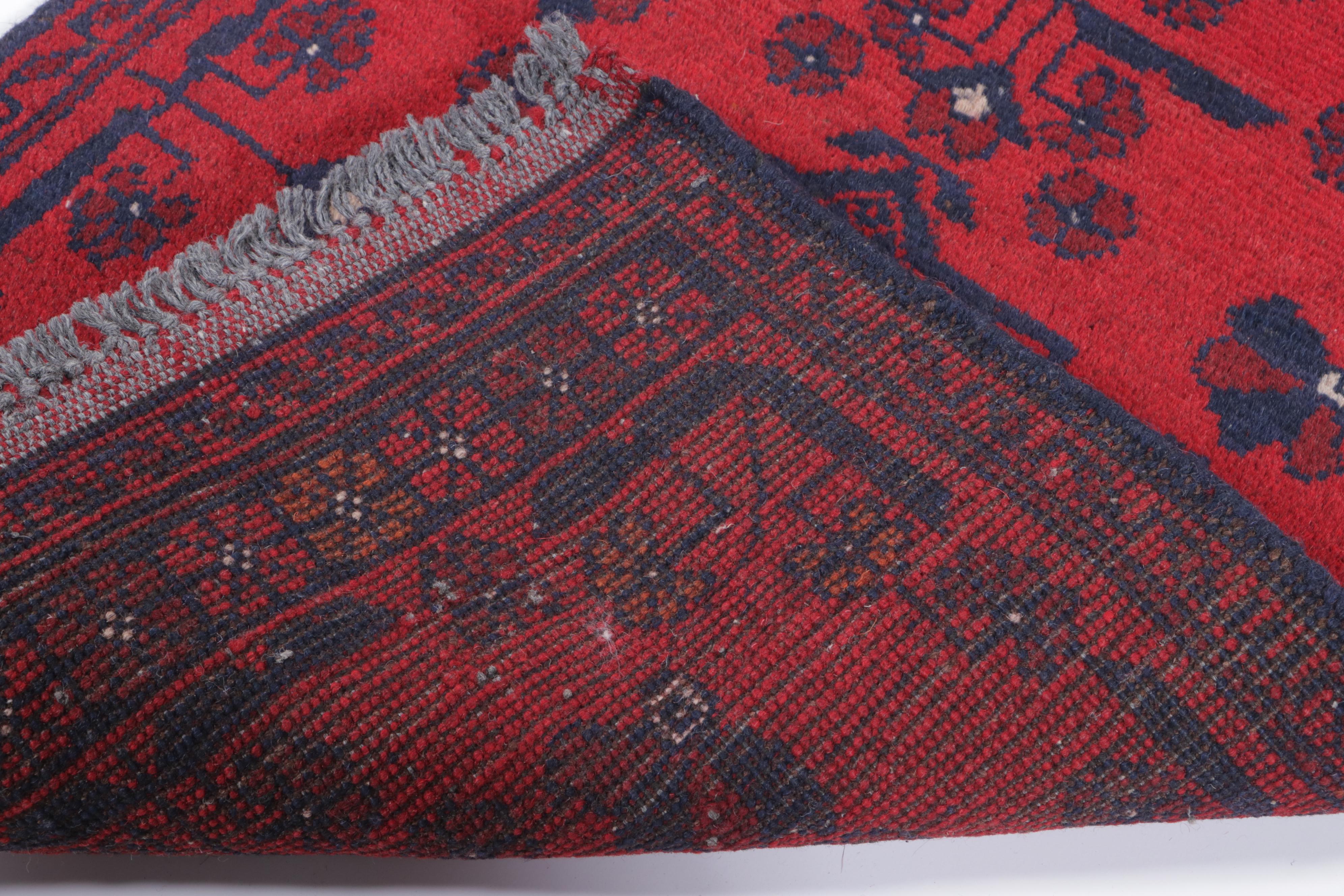 1'8 x 3'8 Hand-Knotted Afghan Kunduz Accent Rug