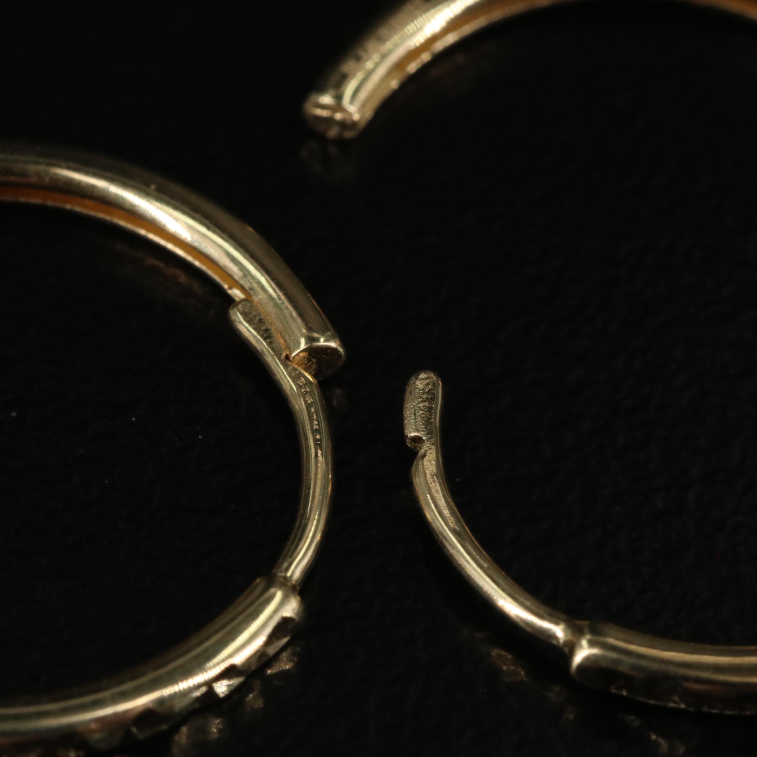 14K Textured Huggie Hoop Earrings