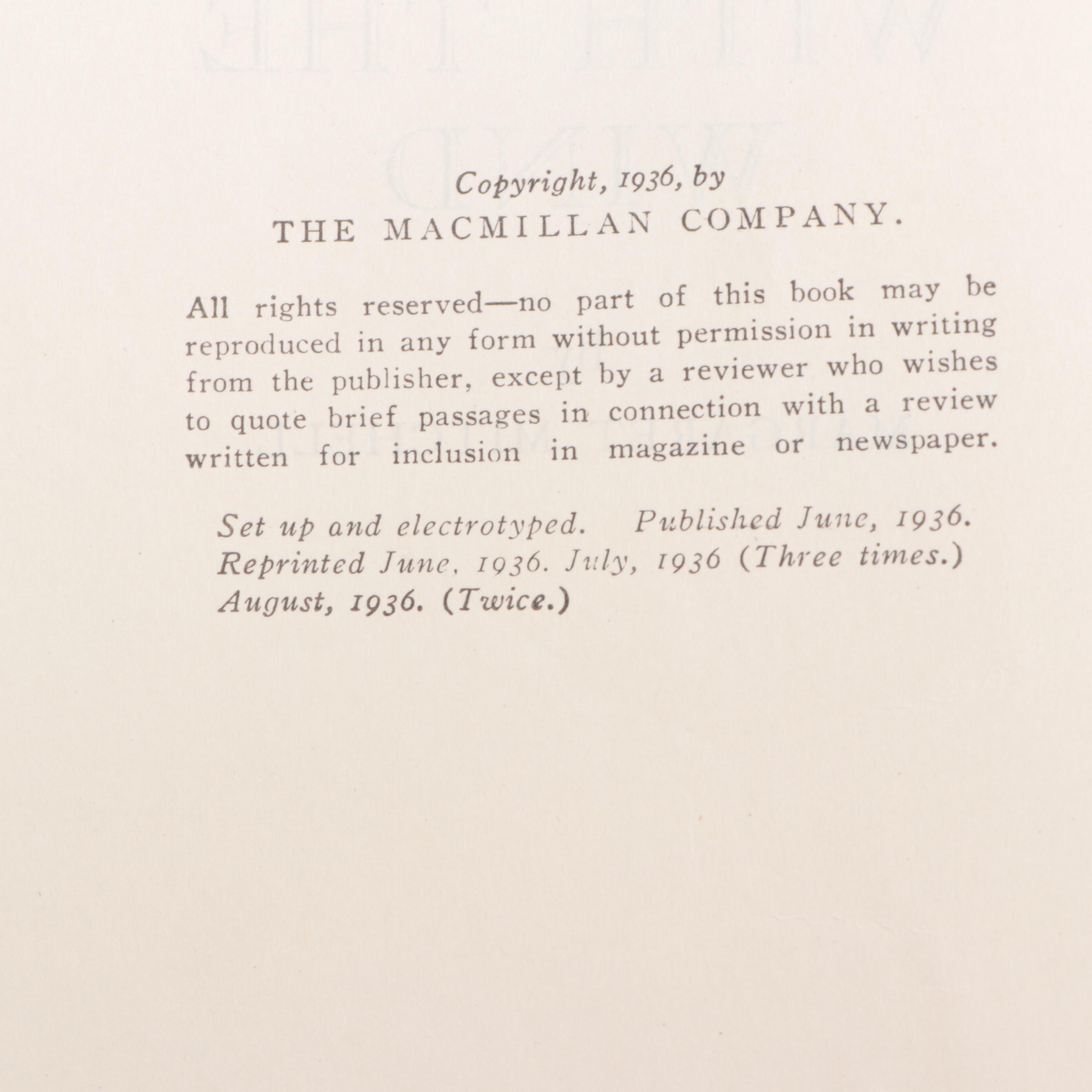 Early Printing "Gone with the Wind" by Margaret Mitchell, 1936