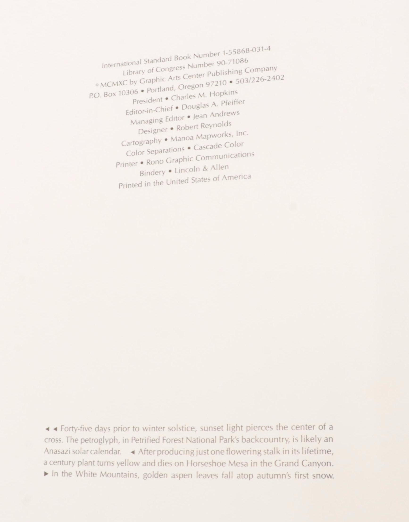 Illustrated "Arizona" by Fred Hirschmann and Scott Thybony, 1990