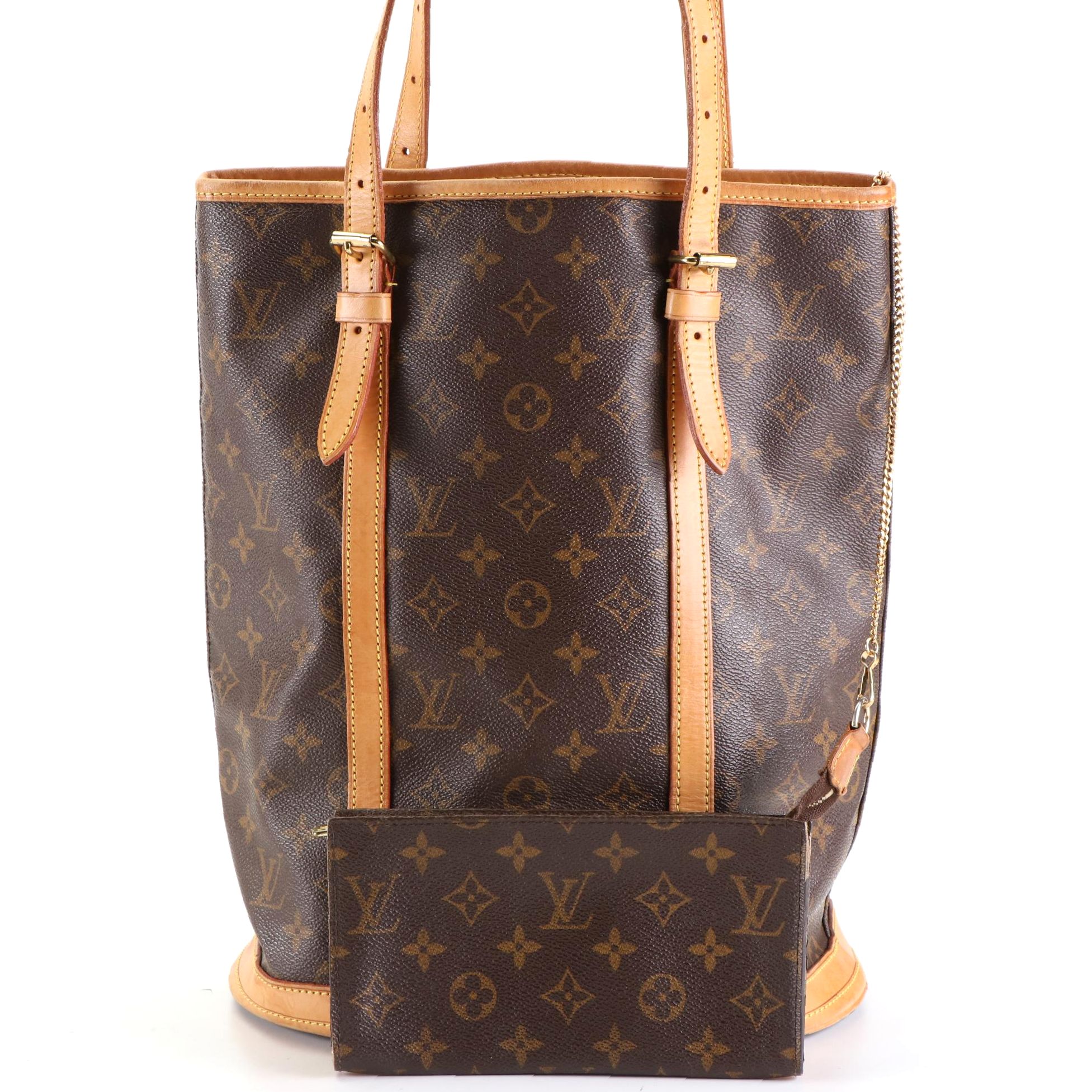 Louis Vuitton Bucket Bag GM and Zip Pouch in Monogram Canvas