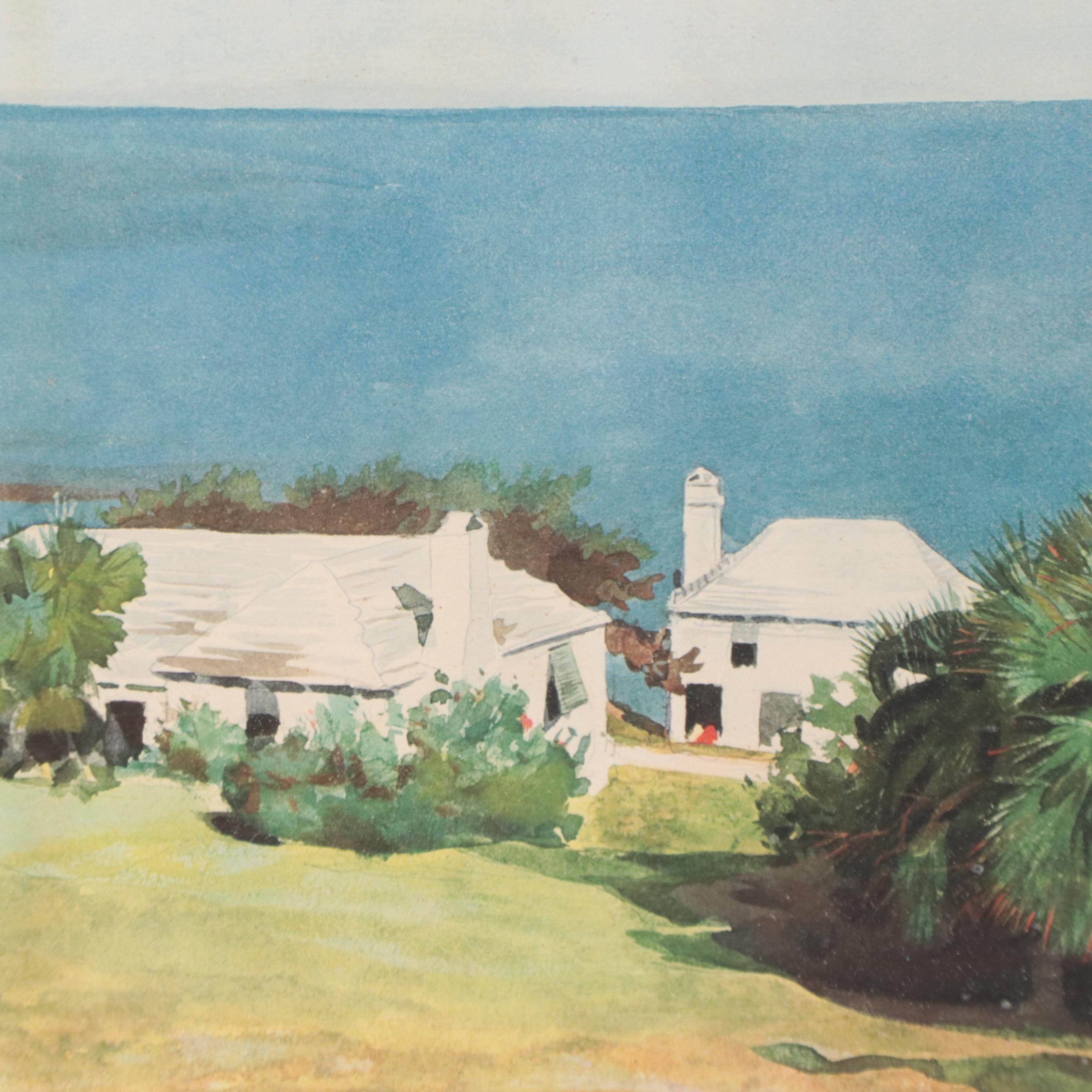 Collotype After Winslow Homer "Shore At Bermuda"