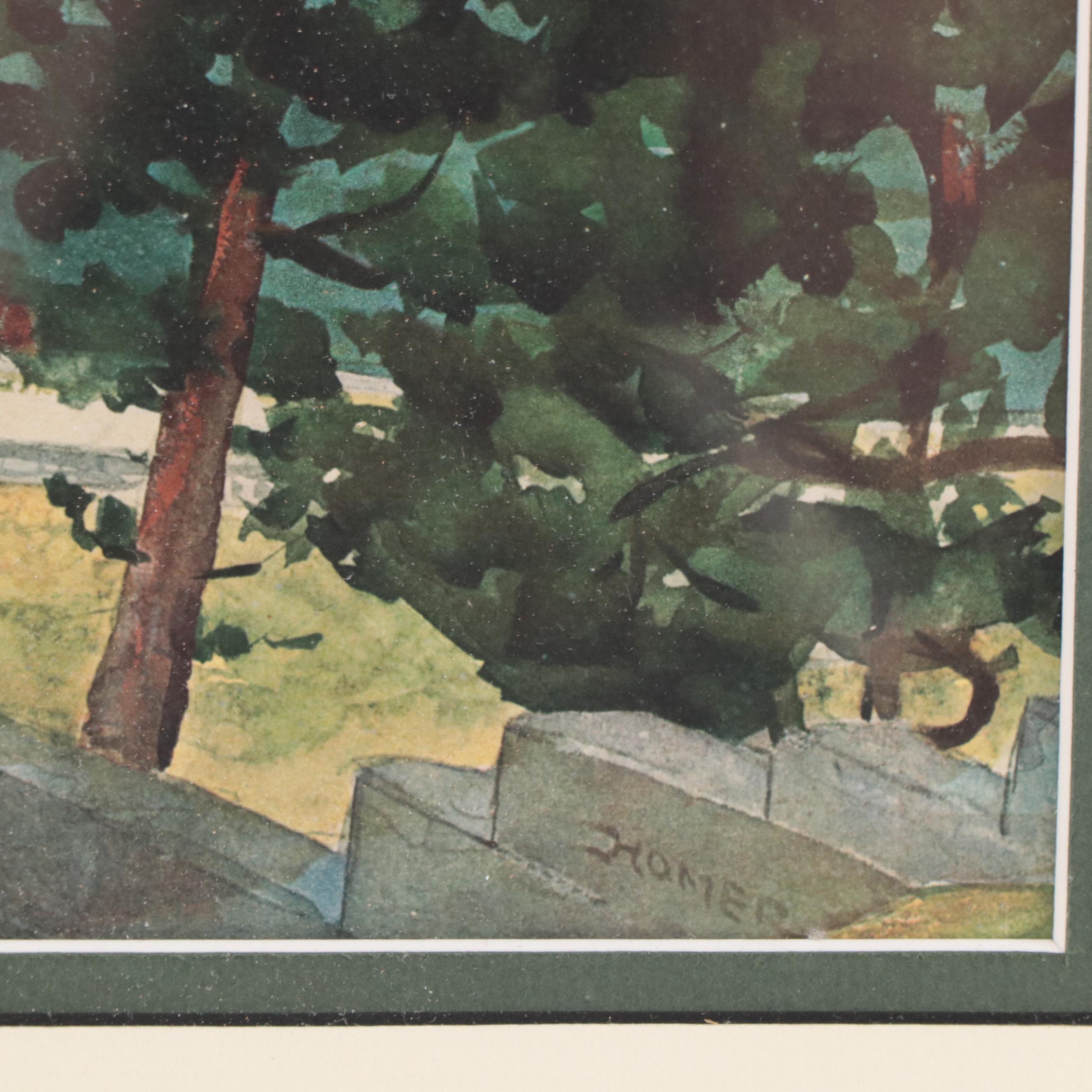 Collotype After Winslow Homer "Shore At Bermuda"