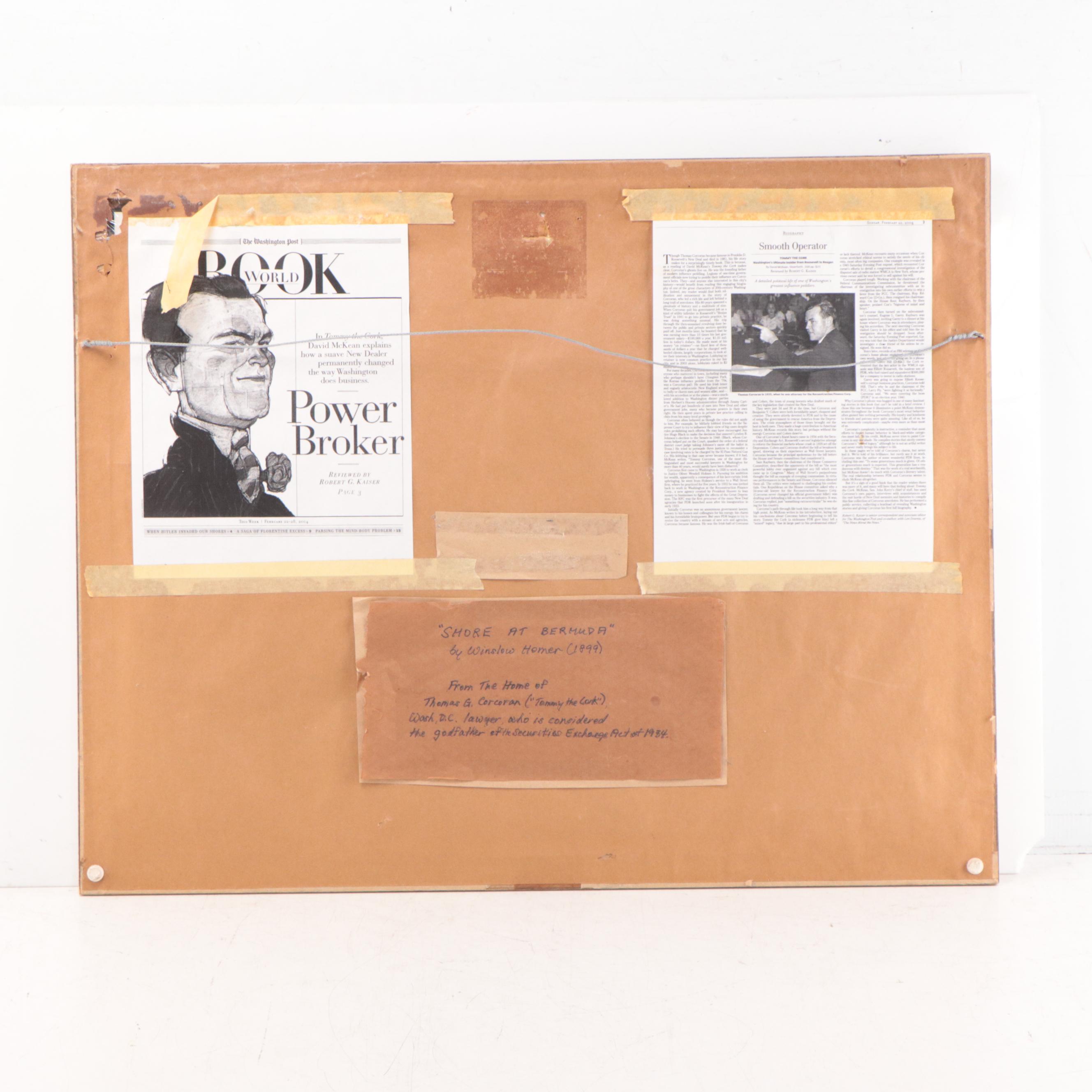 Collotype After Winslow Homer "Shore At Bermuda"