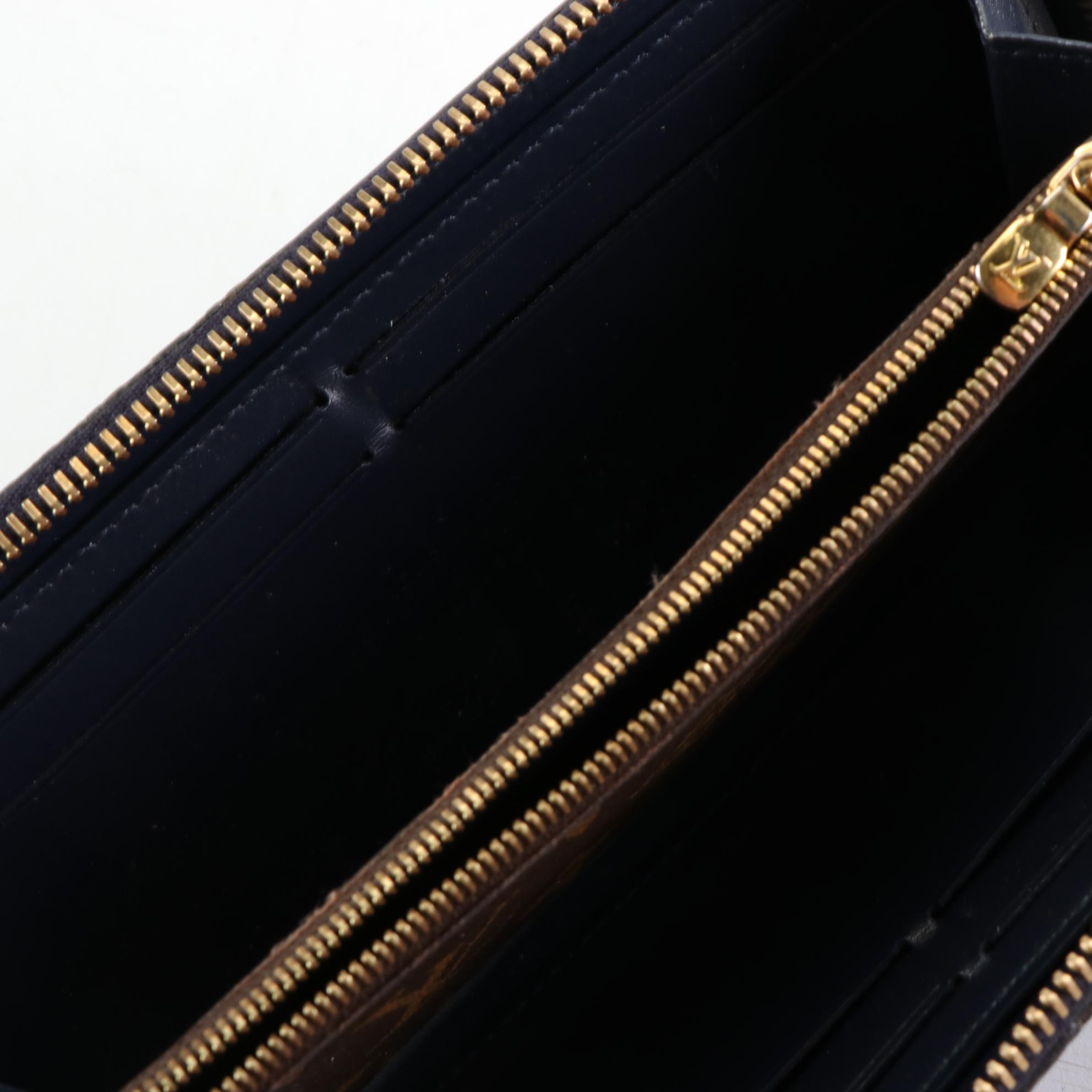 Louis Vuitton Two-Tone Blue Vernis Miroir Clemence Wallet