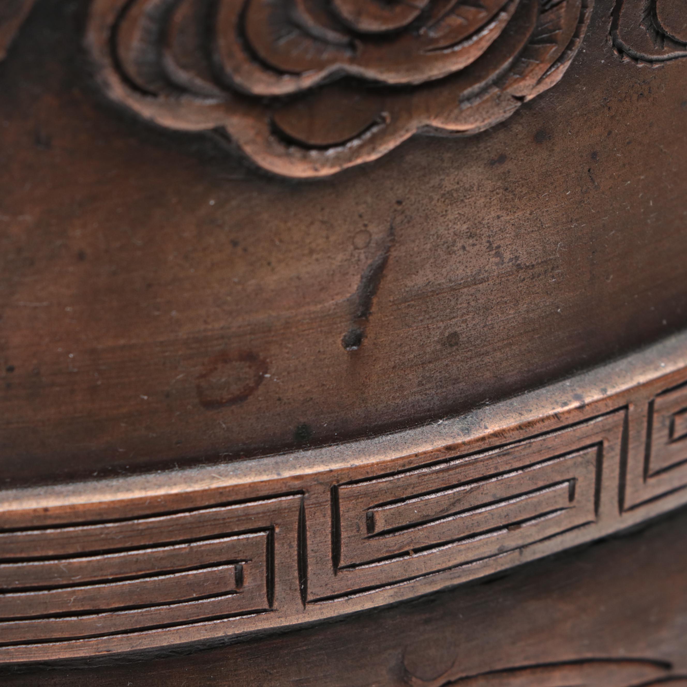 Japanese Cast Bronze Crane and Tiger Umbrella Stand, Early 20th Century