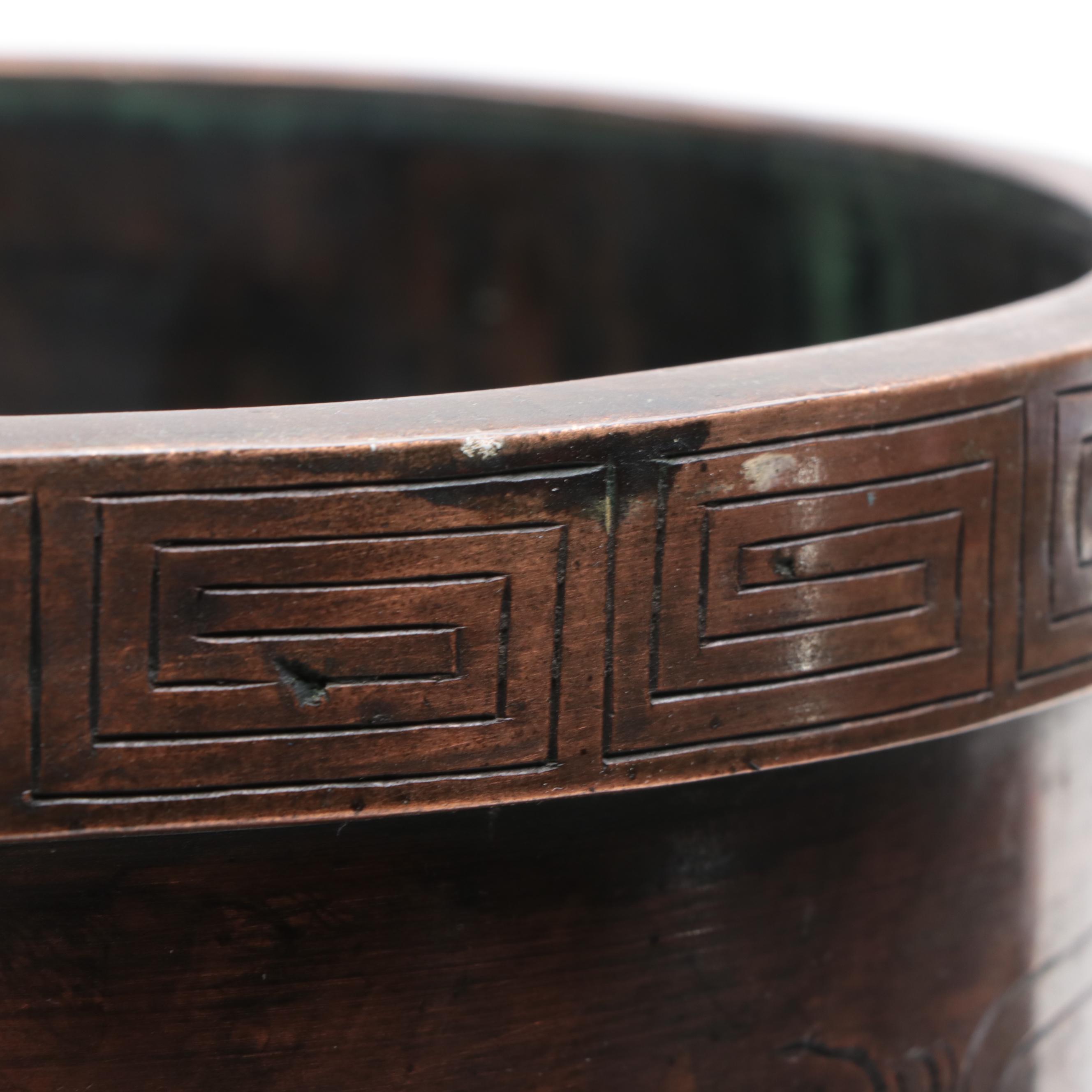 Japanese Cast Bronze Crane and Tiger Umbrella Stand, Early 20th Century