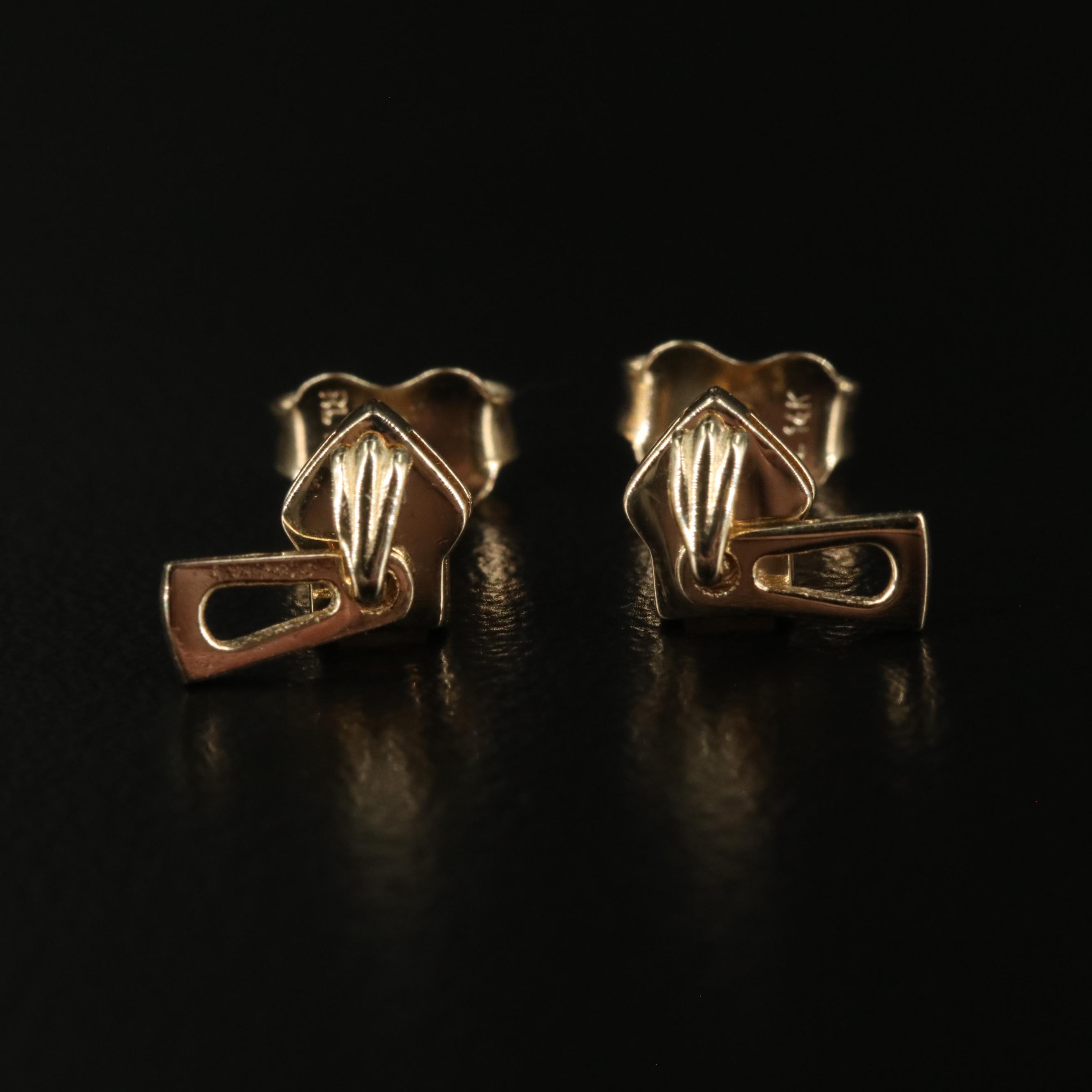 14K Zipper Stud Earrings