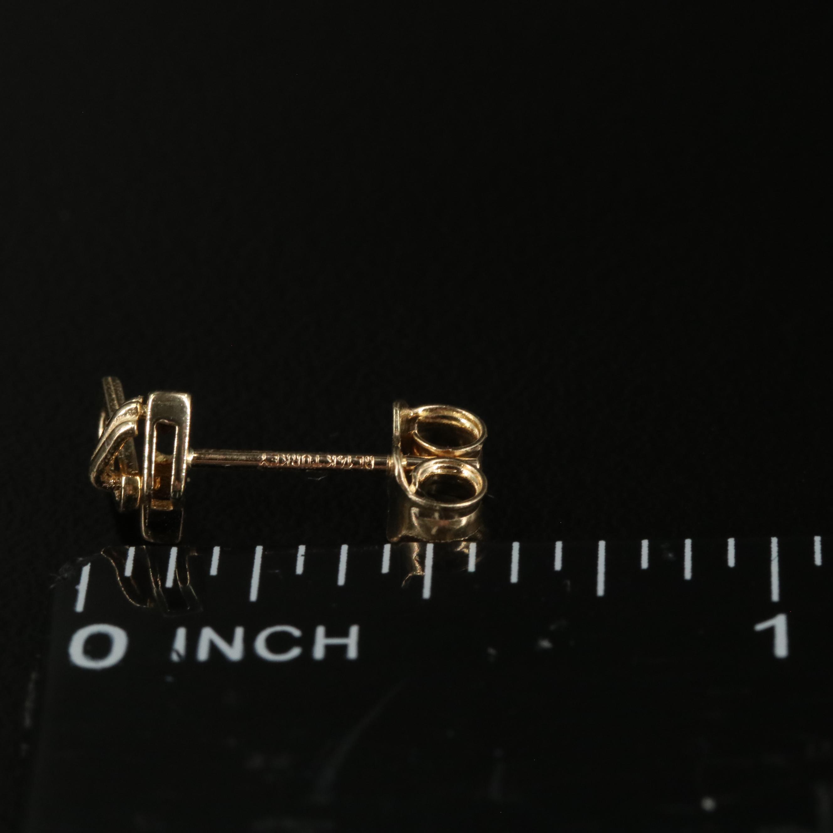 14K Zipper Stud Earrings
