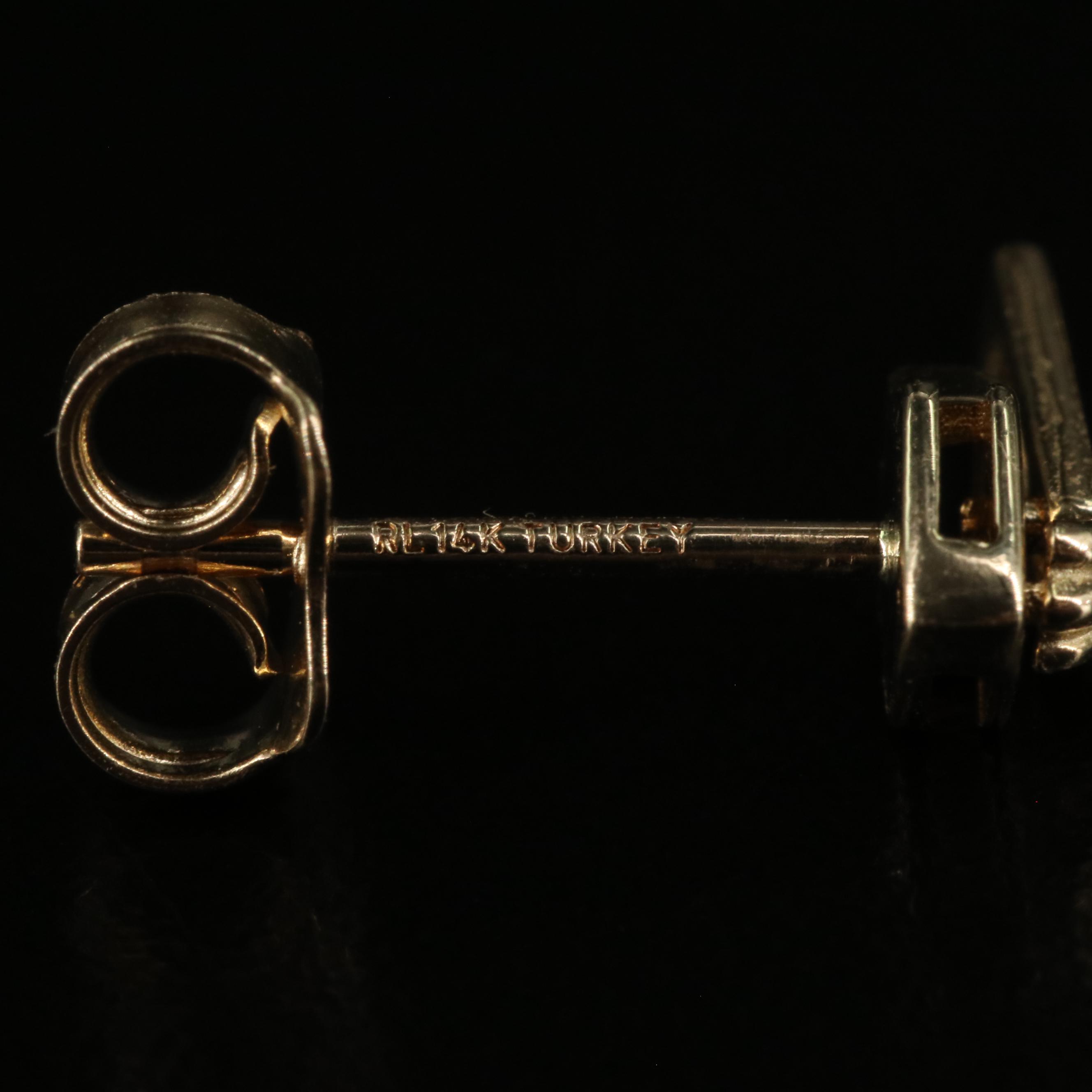 14K Zipper Stud Earrings