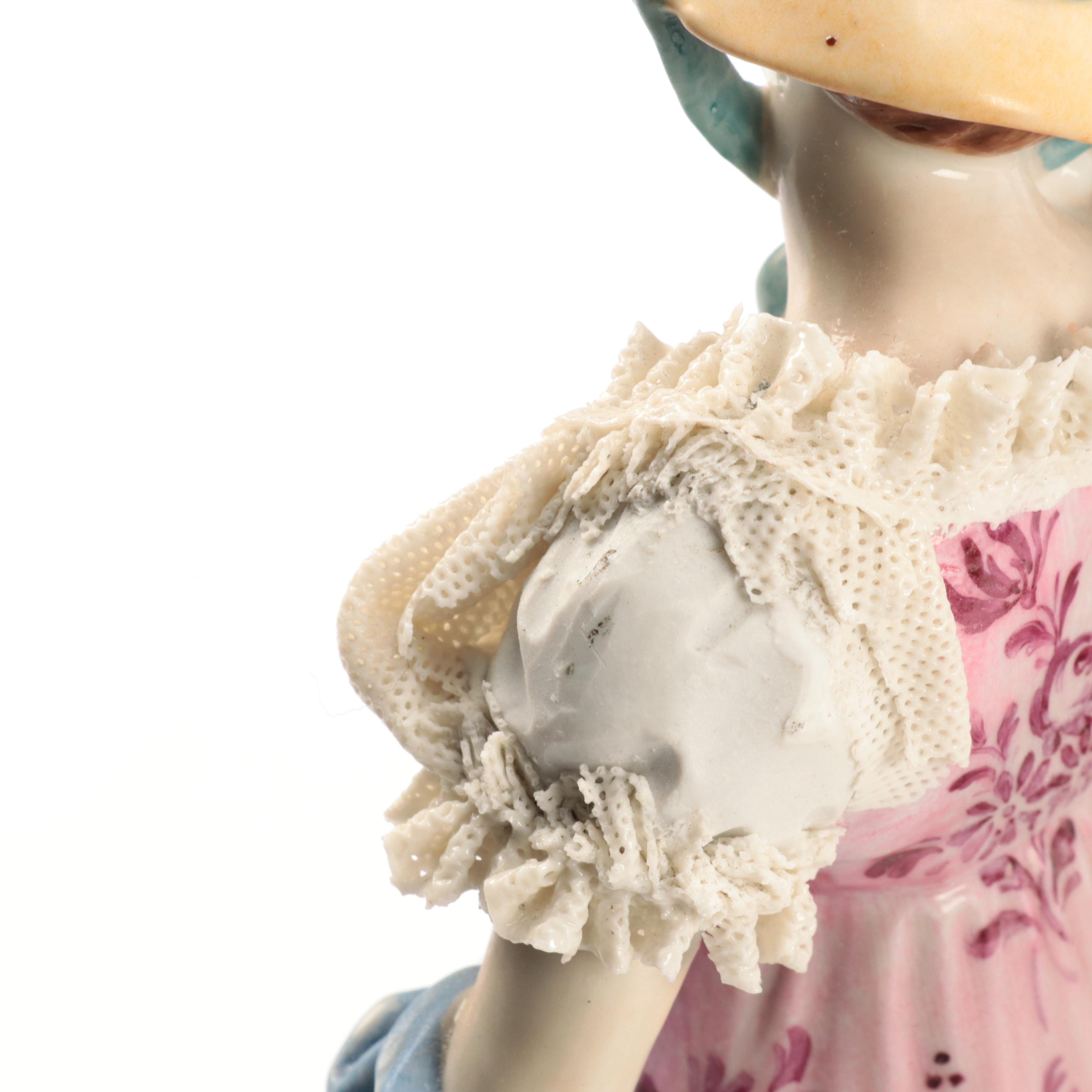 Volkstedt Porcelain Dresden Lace Figural Group