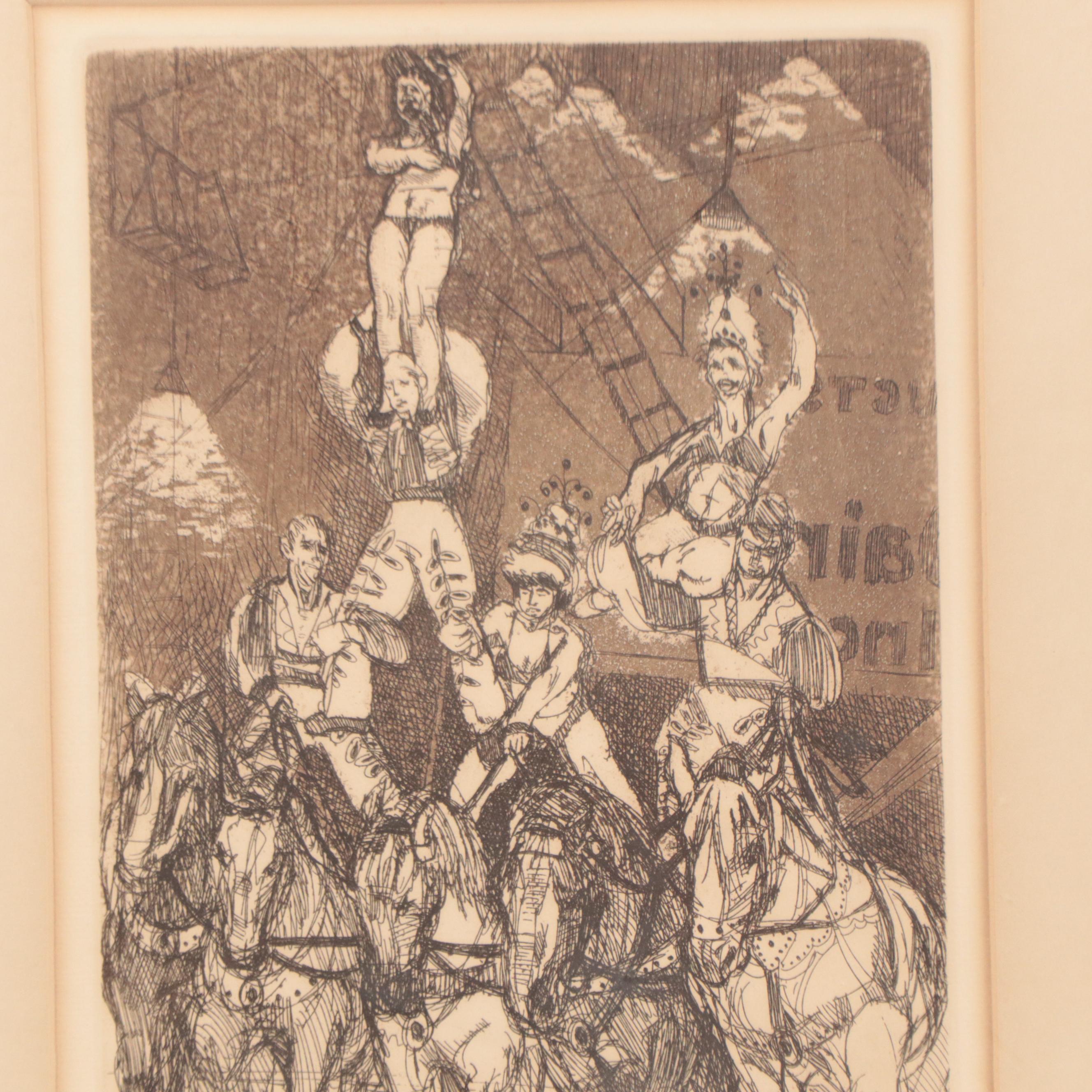 M. Jacques Etching "Circus"