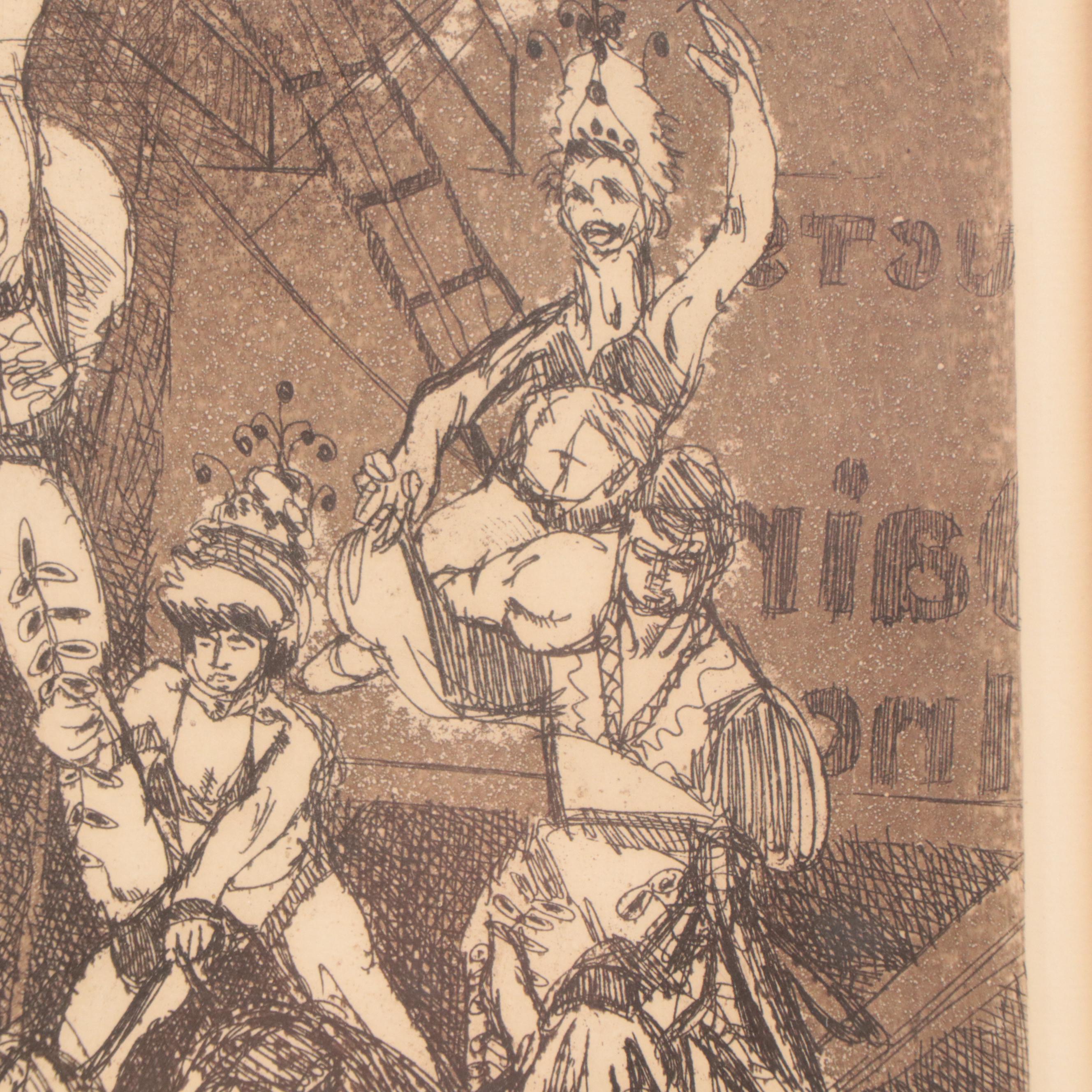 M. Jacques Etching "Circus"