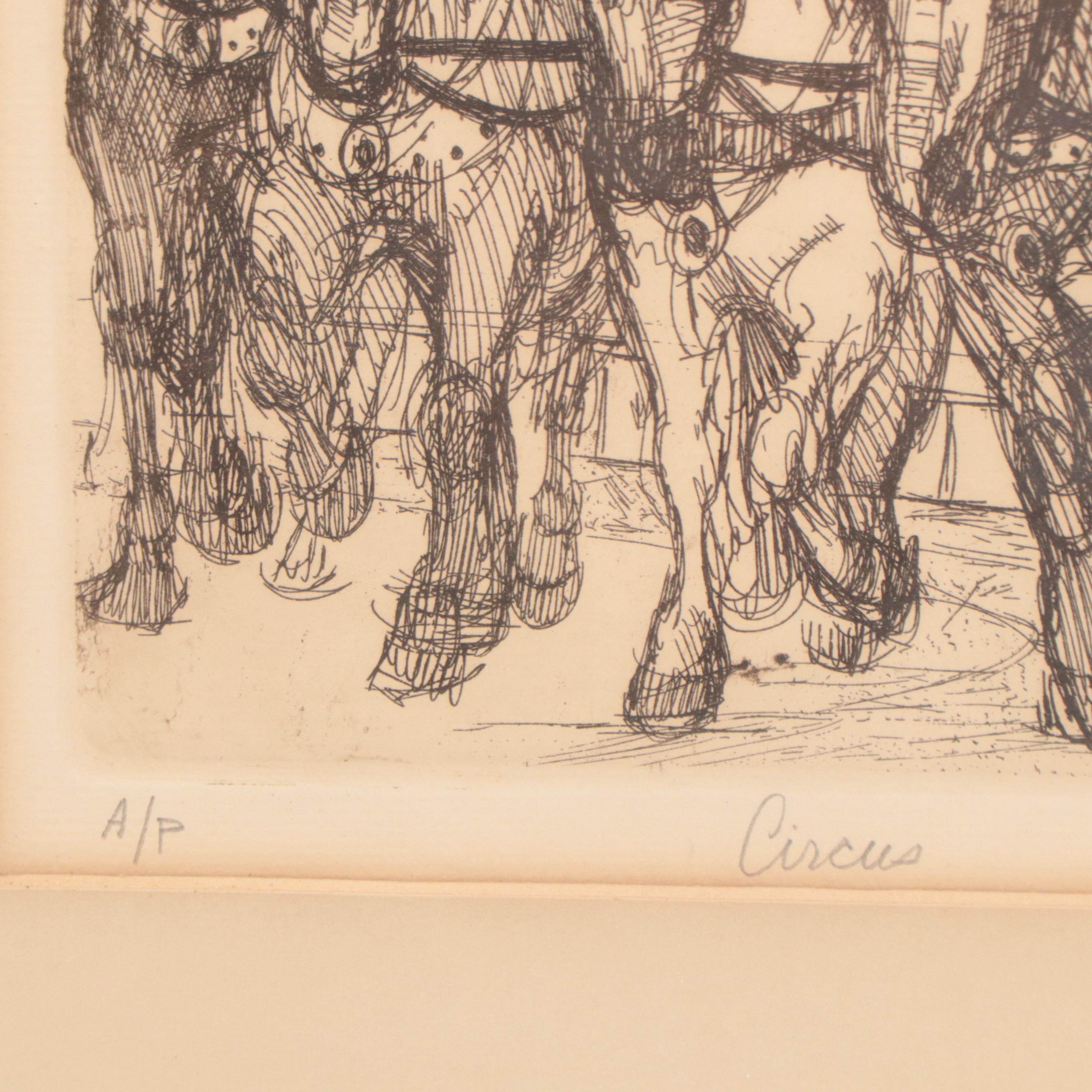 M. Jacques Etching "Circus"