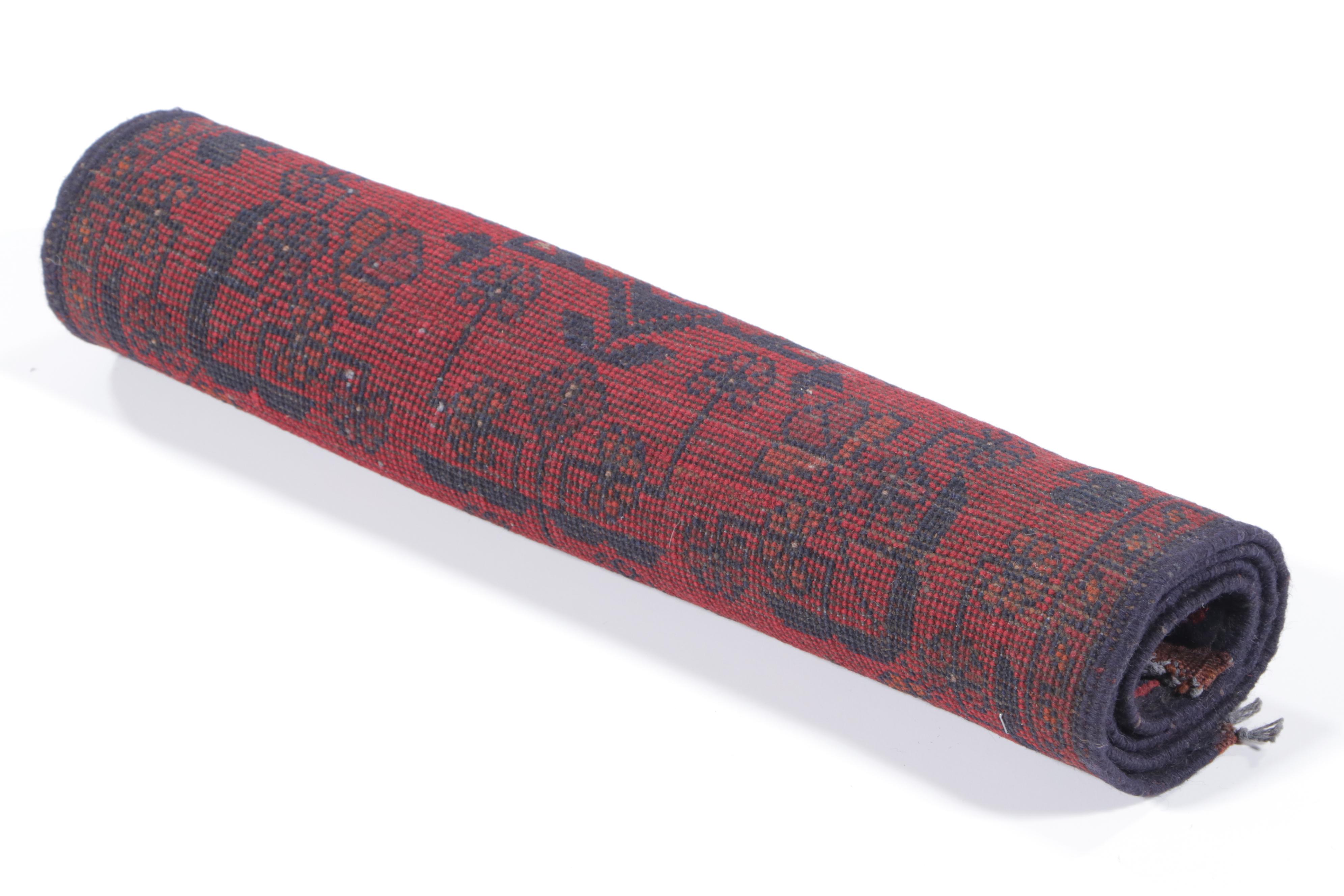 1'11 x 3'7 Hand-Knotted Afghan Kunduz Accent Rug