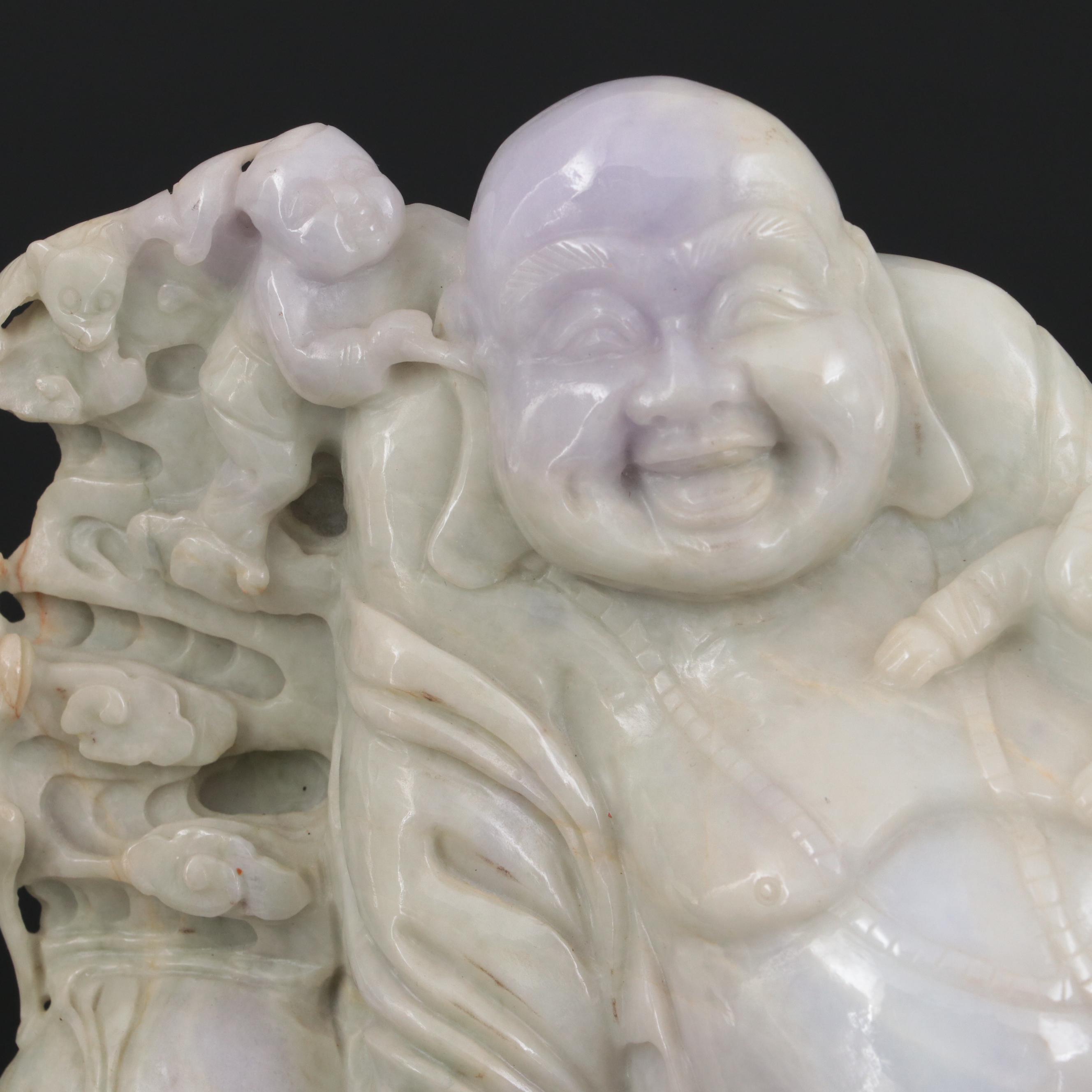 Chinese Carved Jadeite Sculpture of Budai