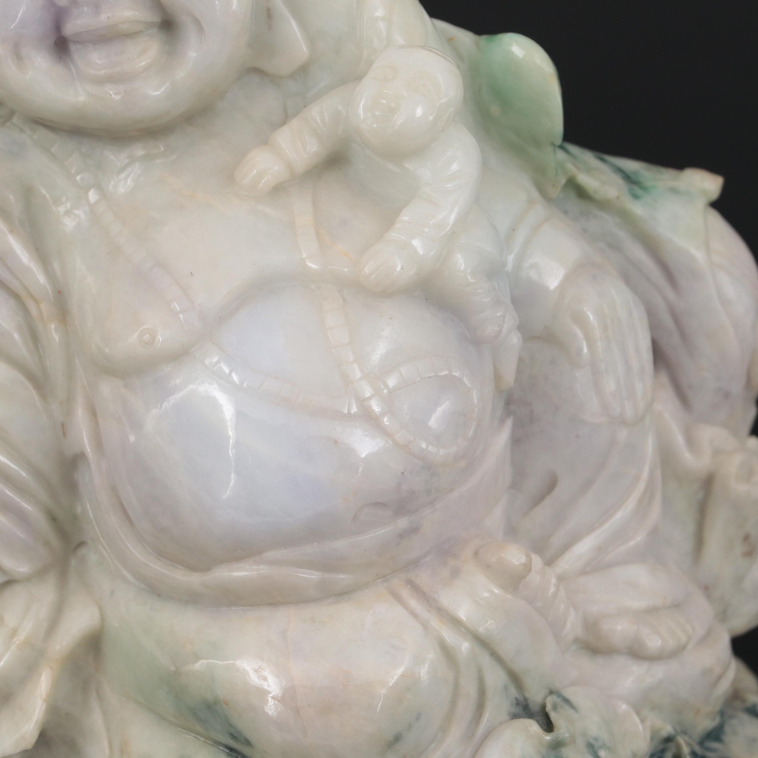 Chinese Carved Jadeite Sculpture of Budai