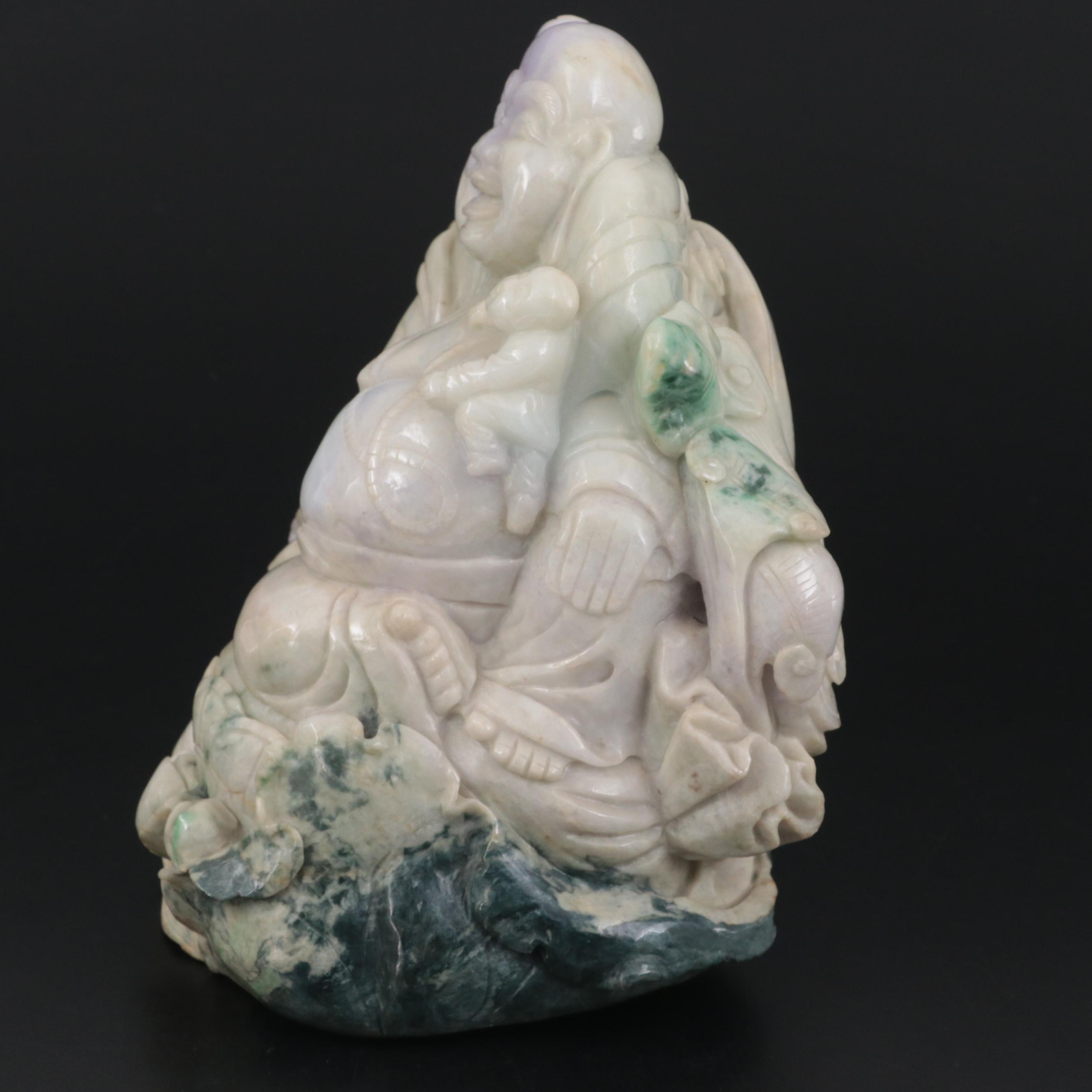 Chinese Carved Jadeite Sculpture of Budai