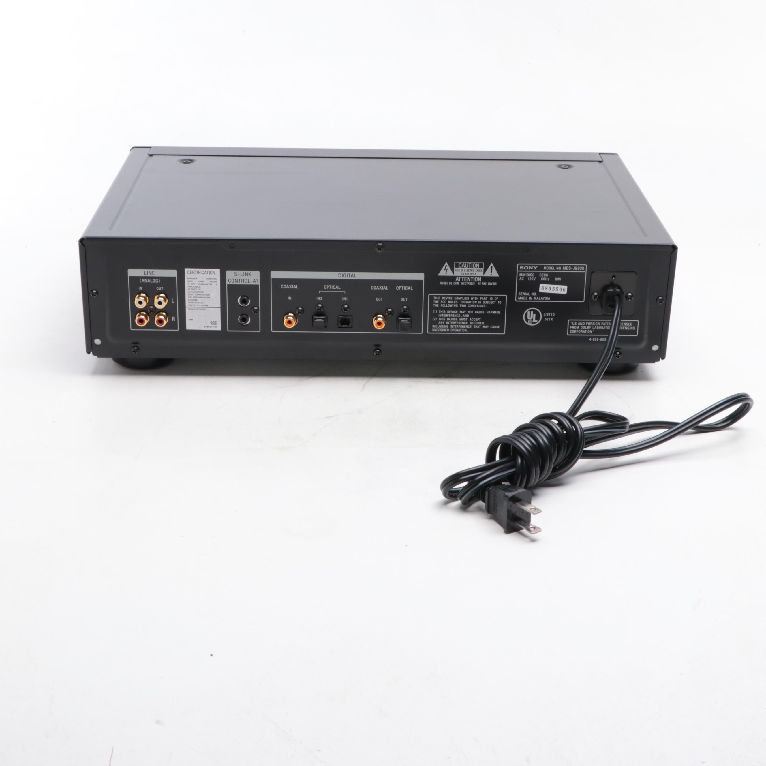 Sony MDS-J8920 Minidisc Deck with Sony MD Walkman and More