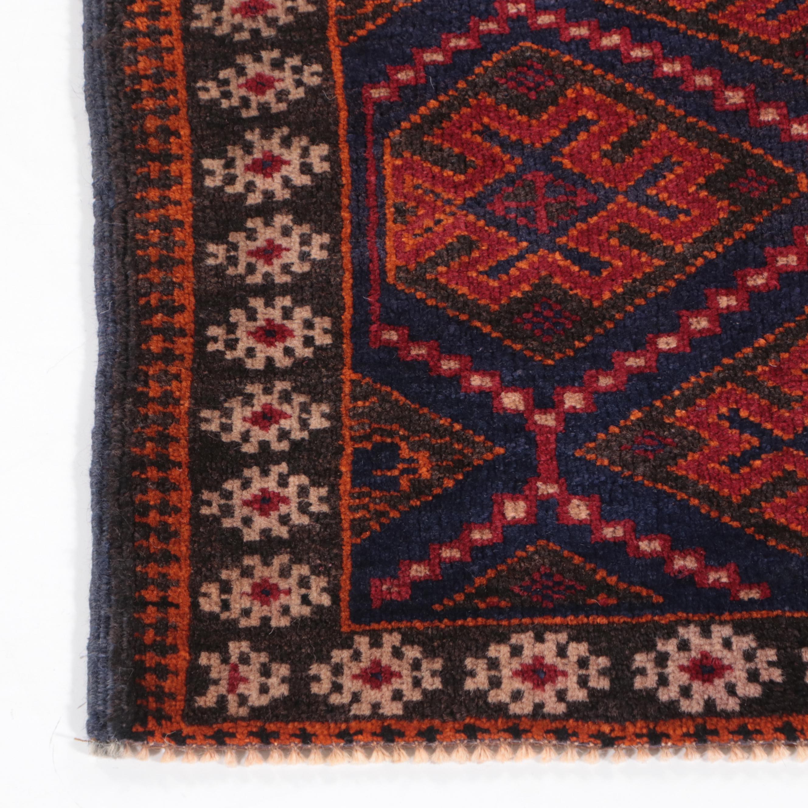 1'8 x 2'1 Hand-Knotted Afghan Baluch Floor Mat