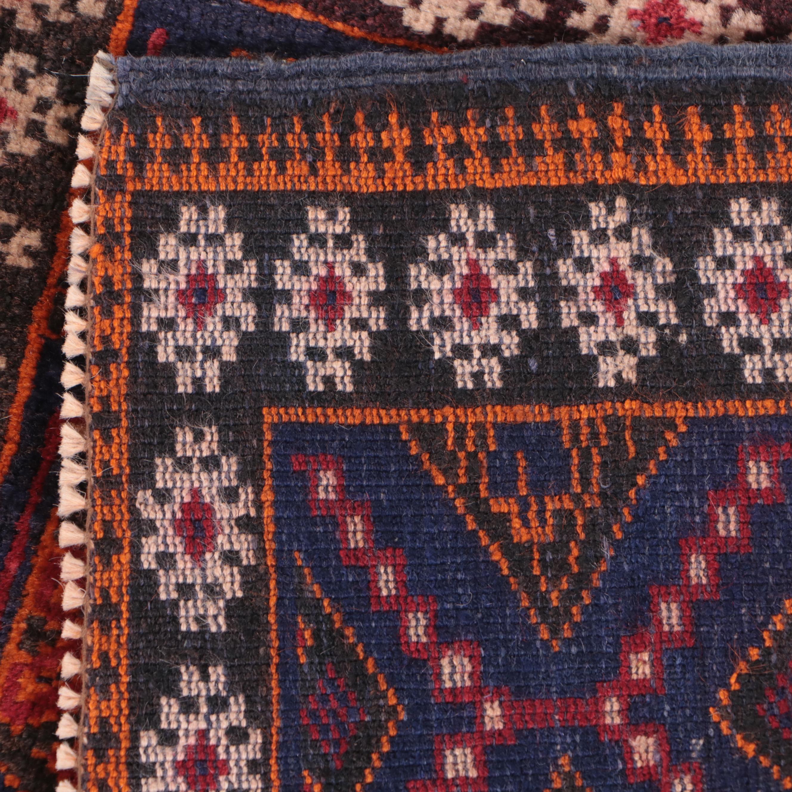 1'8 x 2'1 Hand-Knotted Afghan Baluch Floor Mat