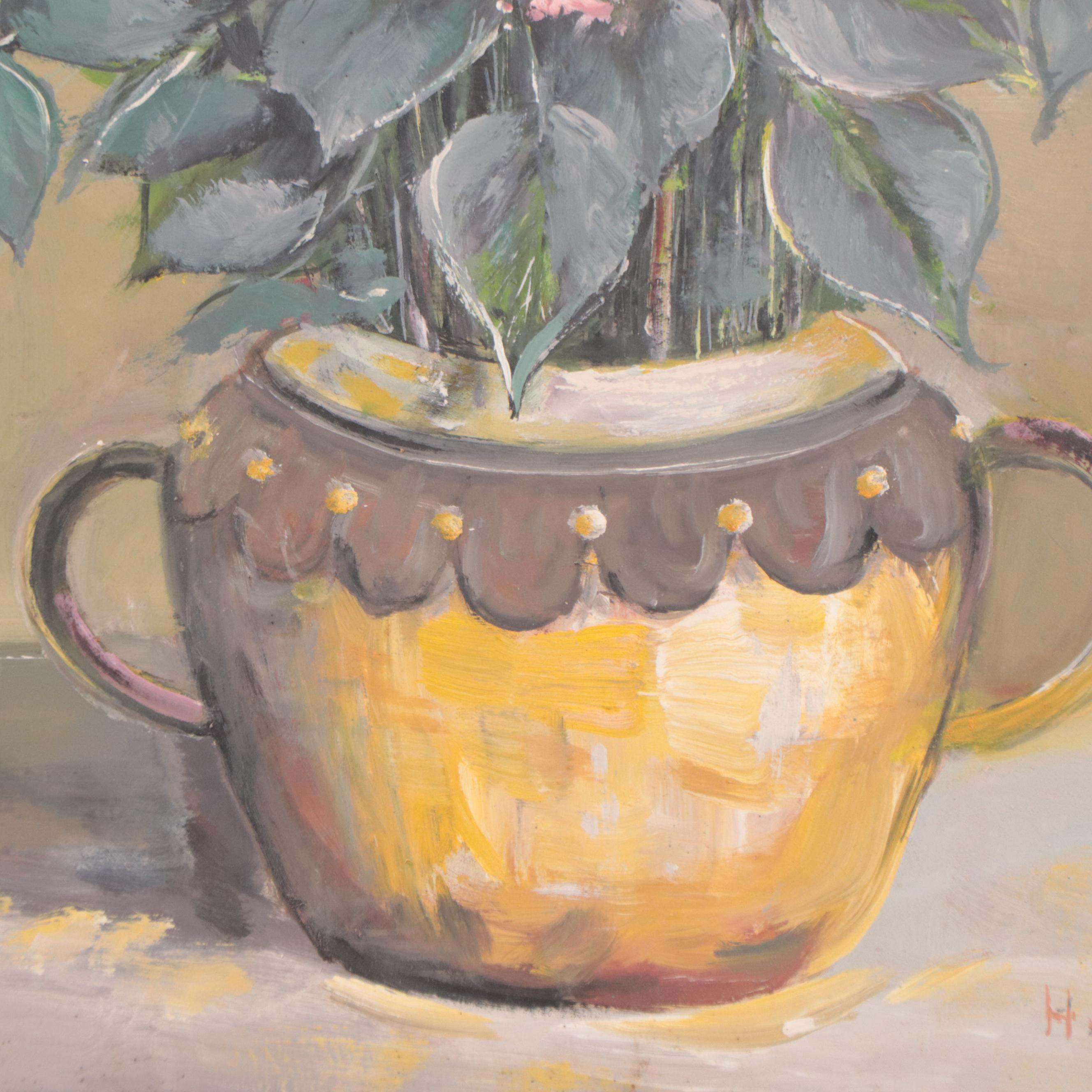 Herman Betke Oil Painting of Floral Still Life