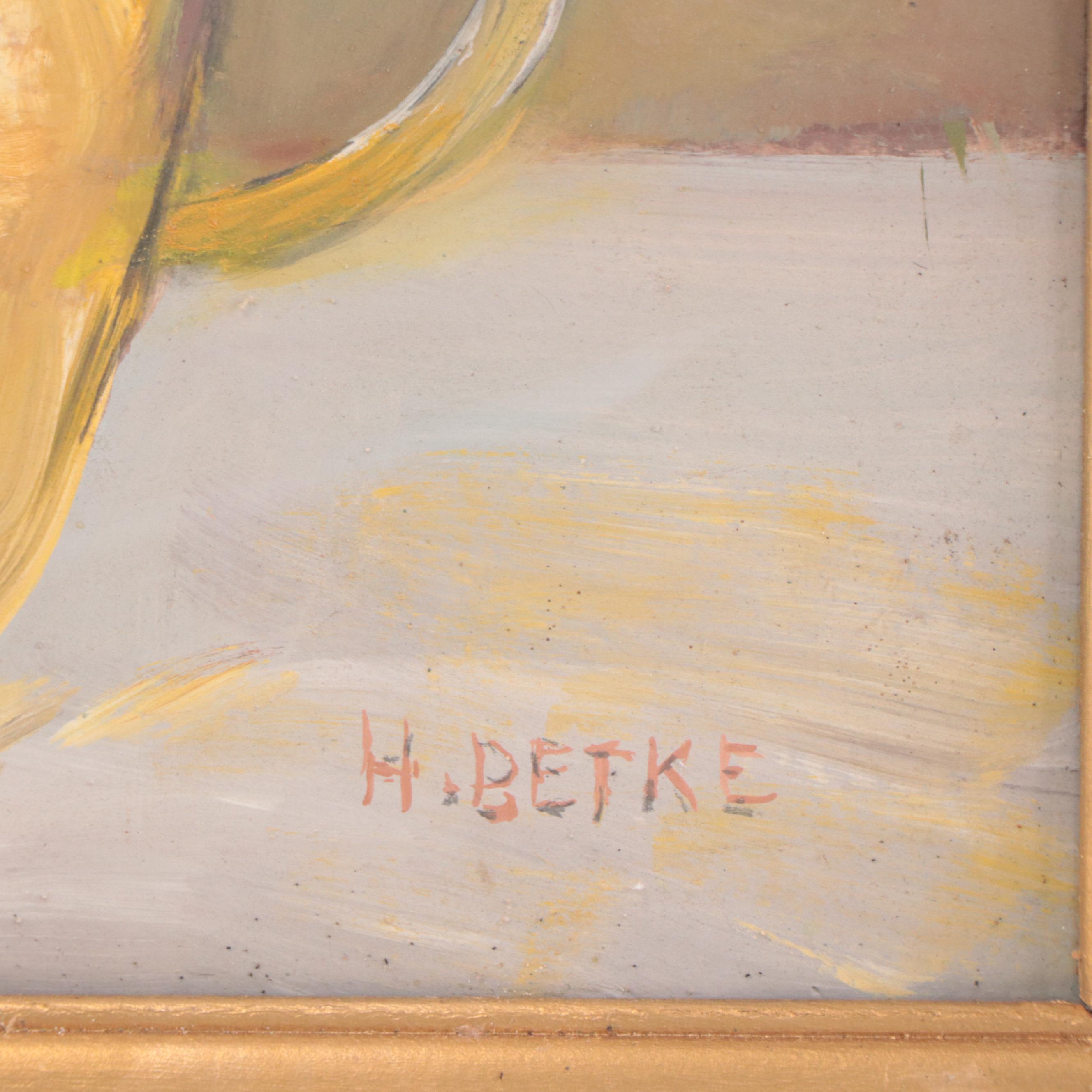 Herman Betke Oil Painting of Floral Still Life