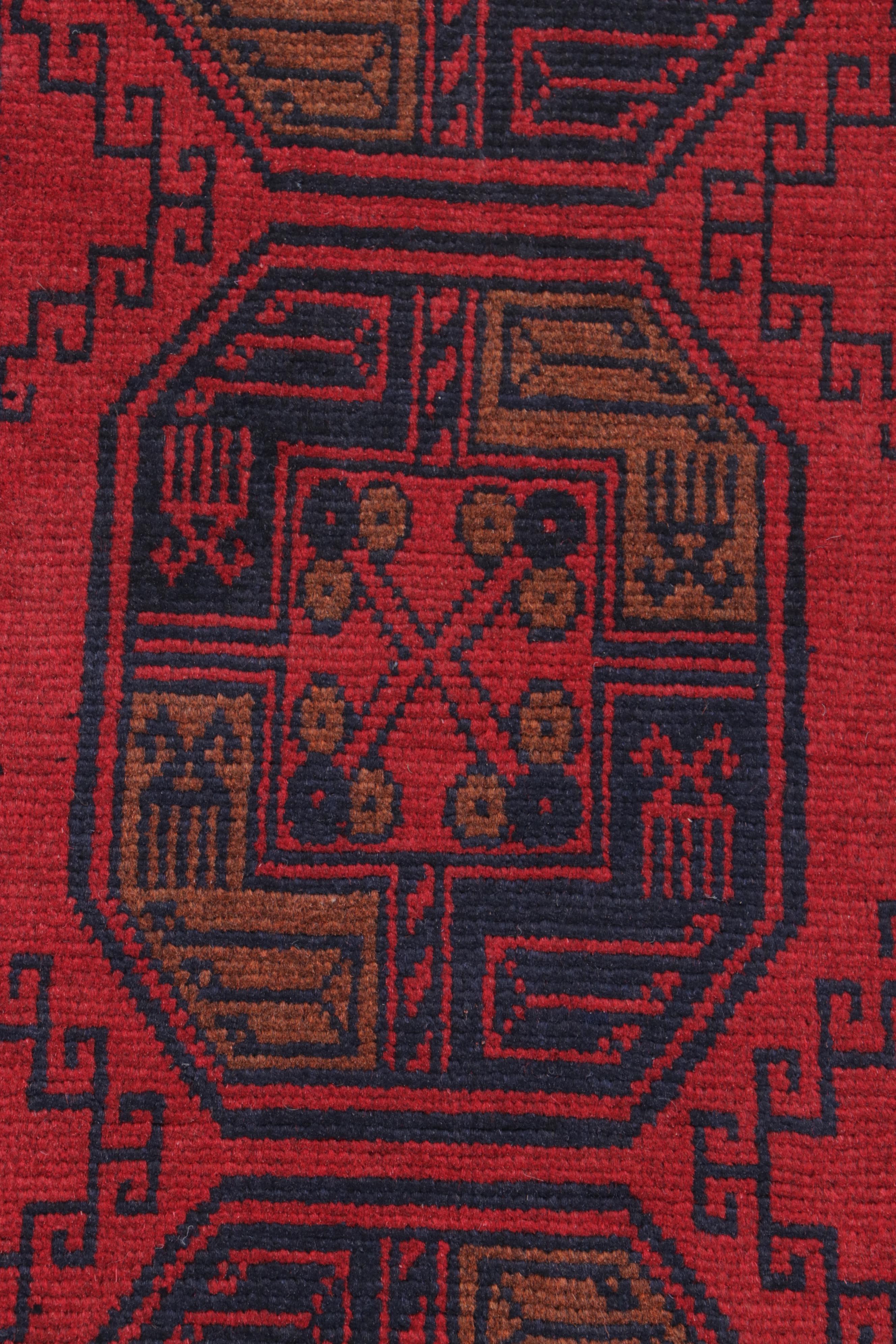 1'8 x 5'1 Hand-Knotted Afghan Turkmen Carpet Runner