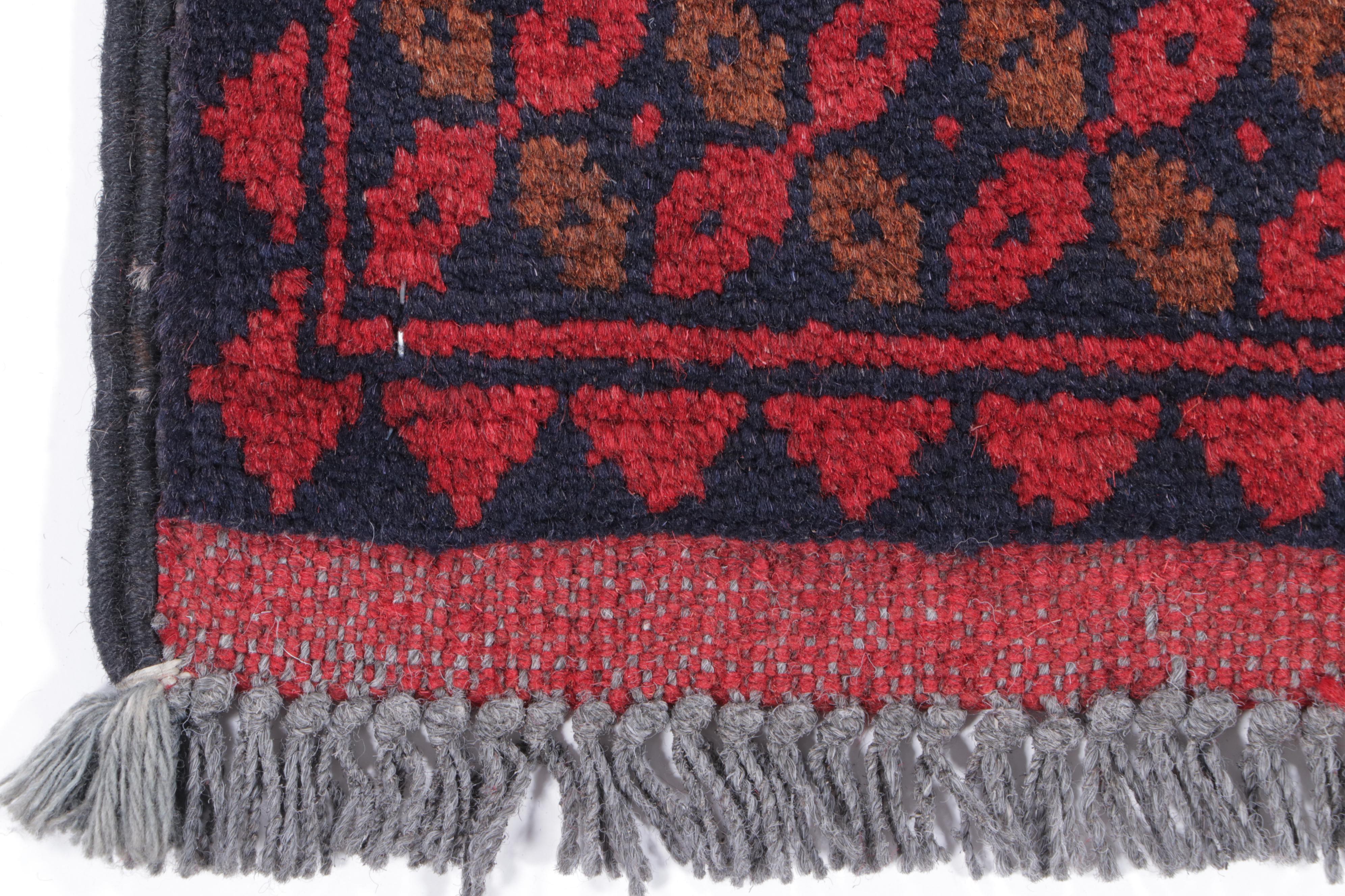 1'8 x 5'1 Hand-Knotted Afghan Turkmen Carpet Runner