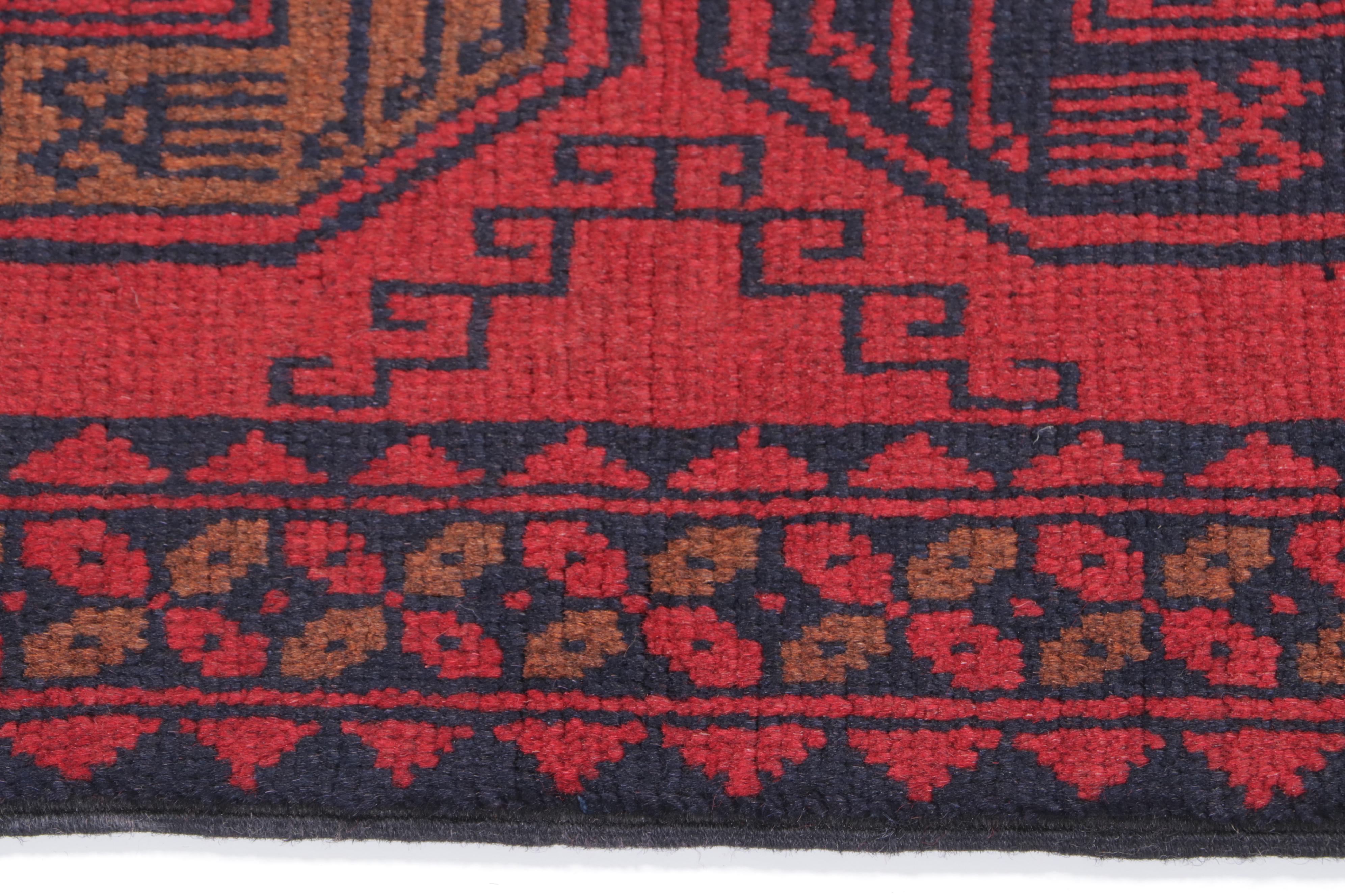 1'8 x 5'1 Hand-Knotted Afghan Turkmen Carpet Runner