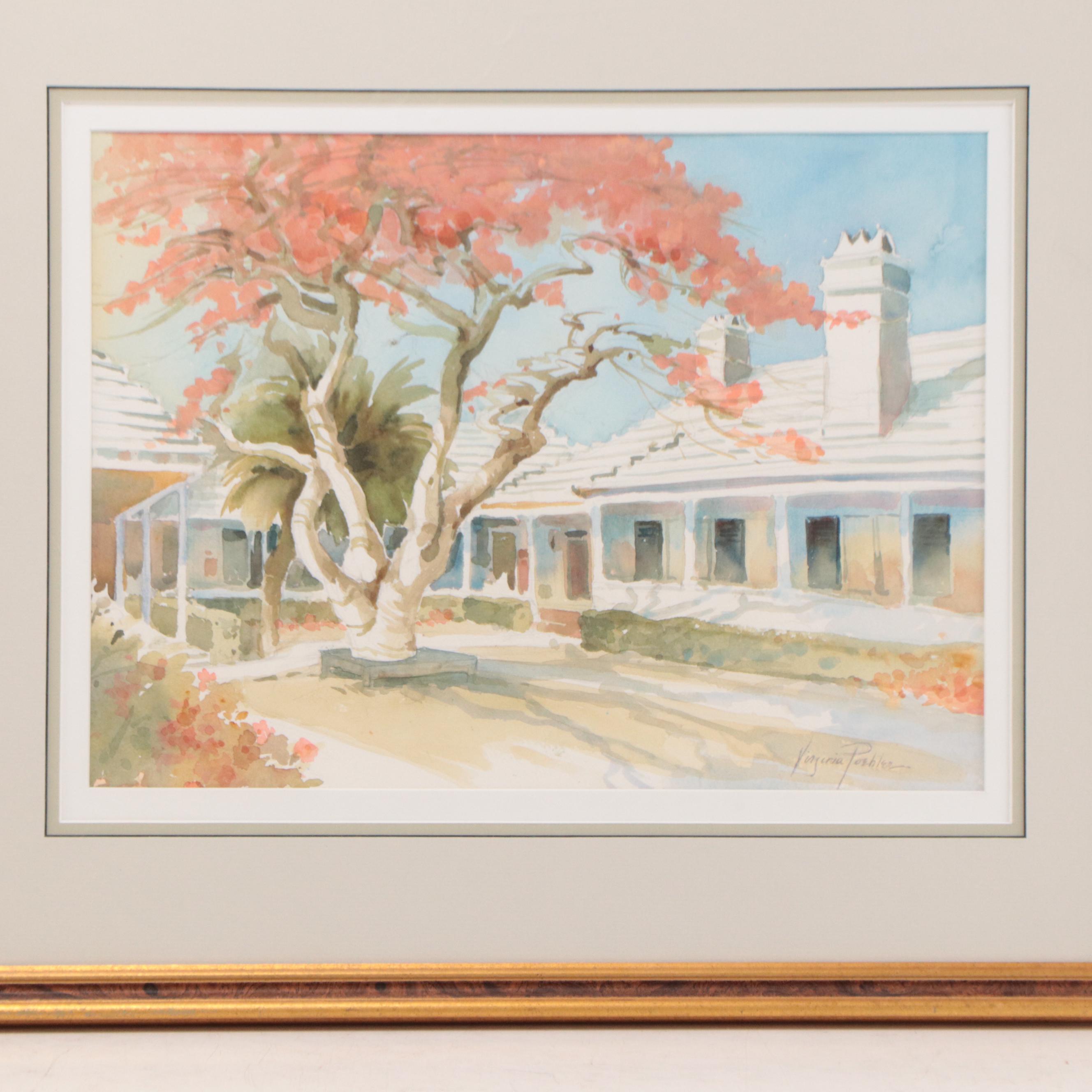 Watercolor Painting of House
