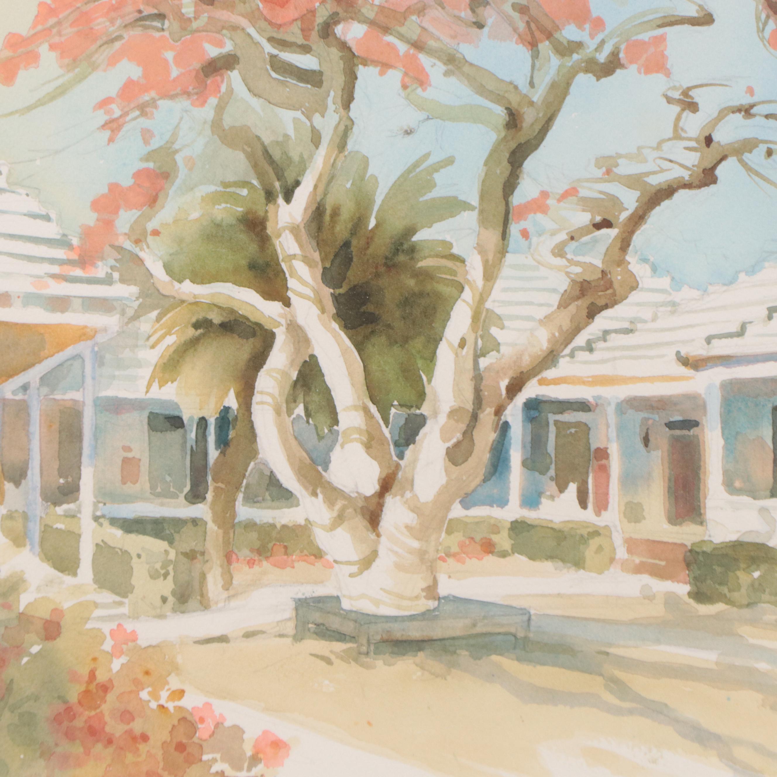 Watercolor Painting of House