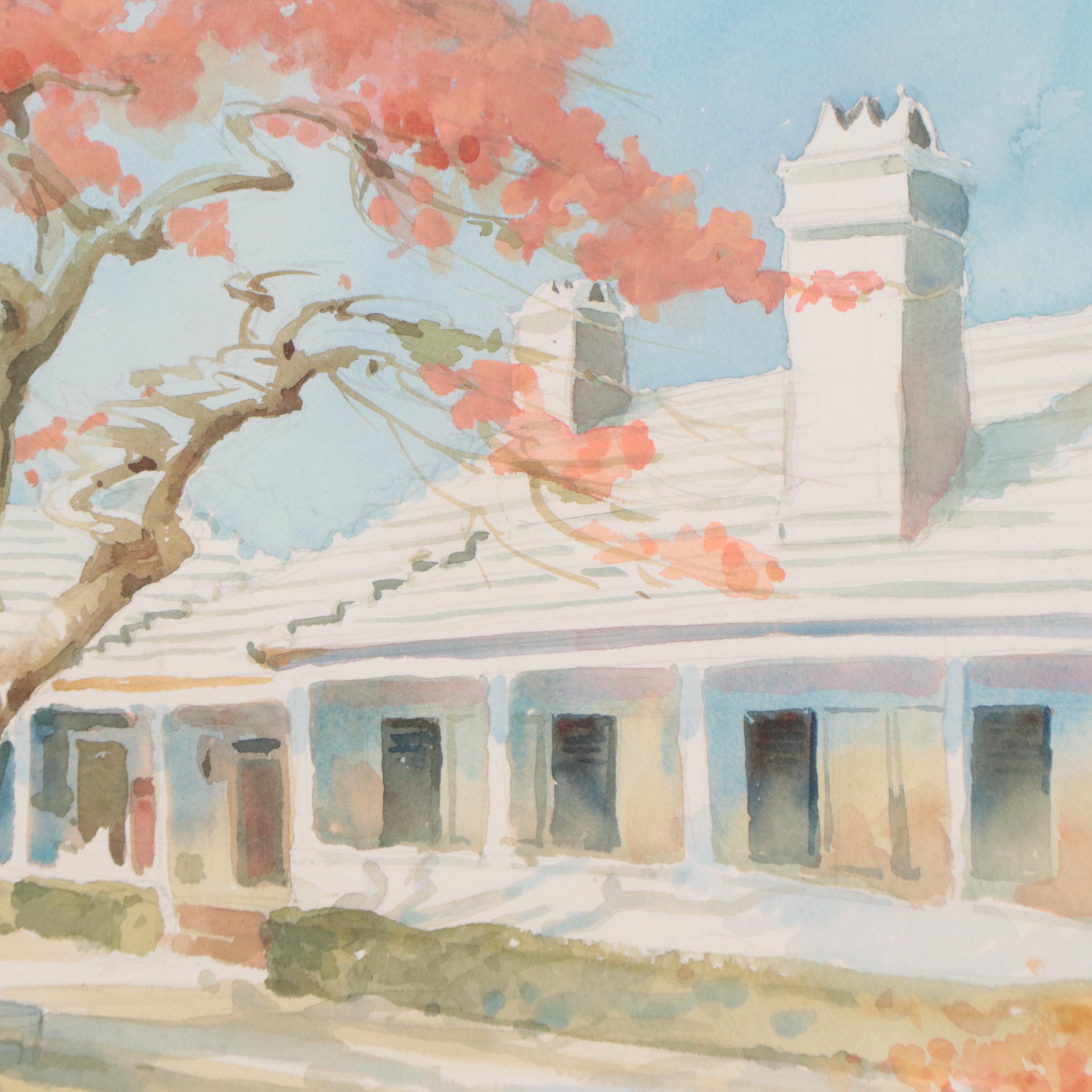 Watercolor Painting of House