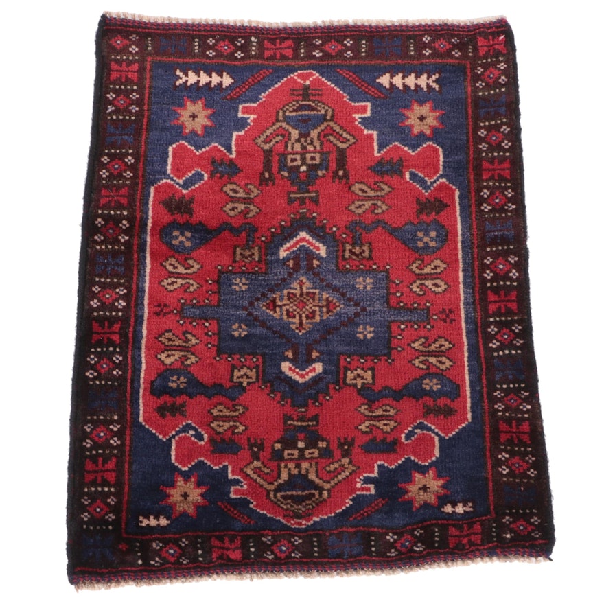 1'7 x 2' Hand-Knotted Afghan Baluch Floor Mat